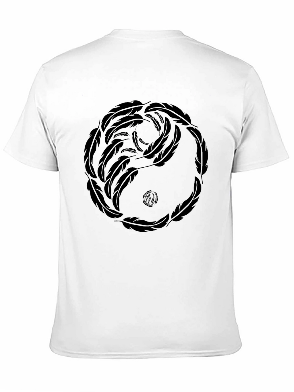 Yin Yang Feather Graphic Tee - Casual Comfort