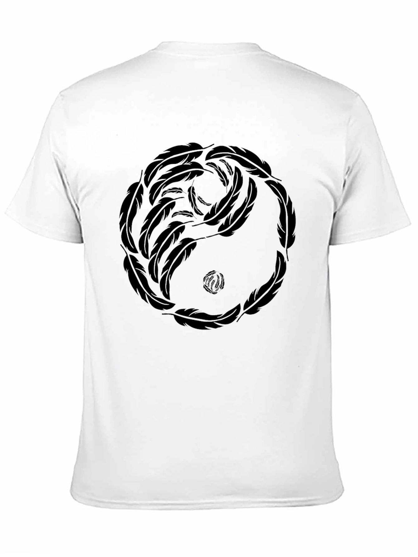 Yin Yang Feather Graphic Tee - Casual Comfort
