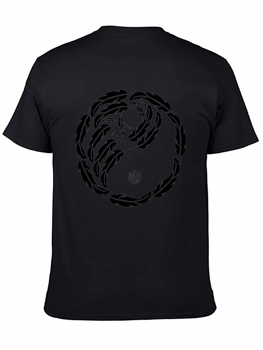 Yin Yang Feather Graphic Tee - Casual Comfort