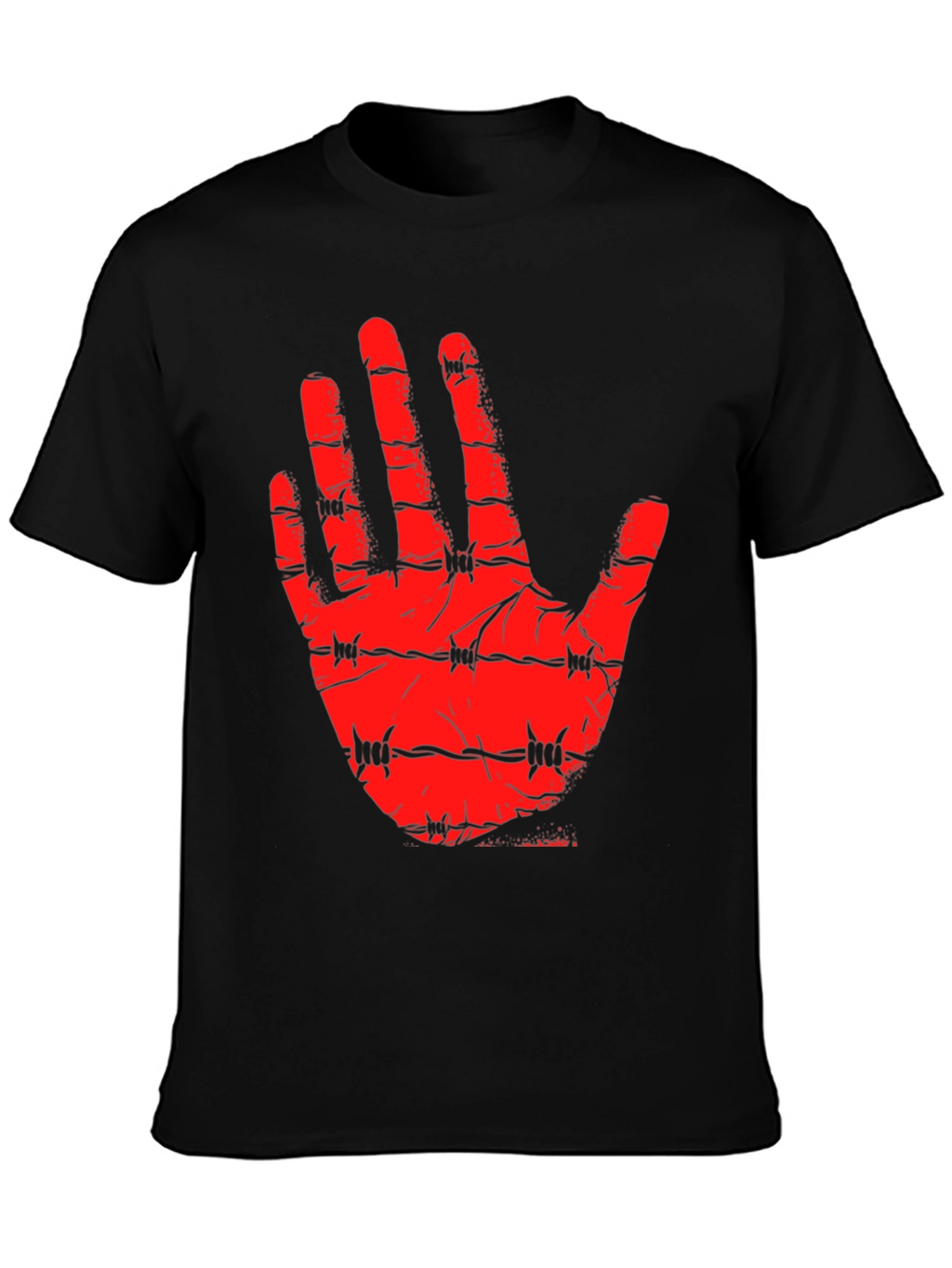 Barbed Hand Graphic Tee - Edgy Statement Shirt