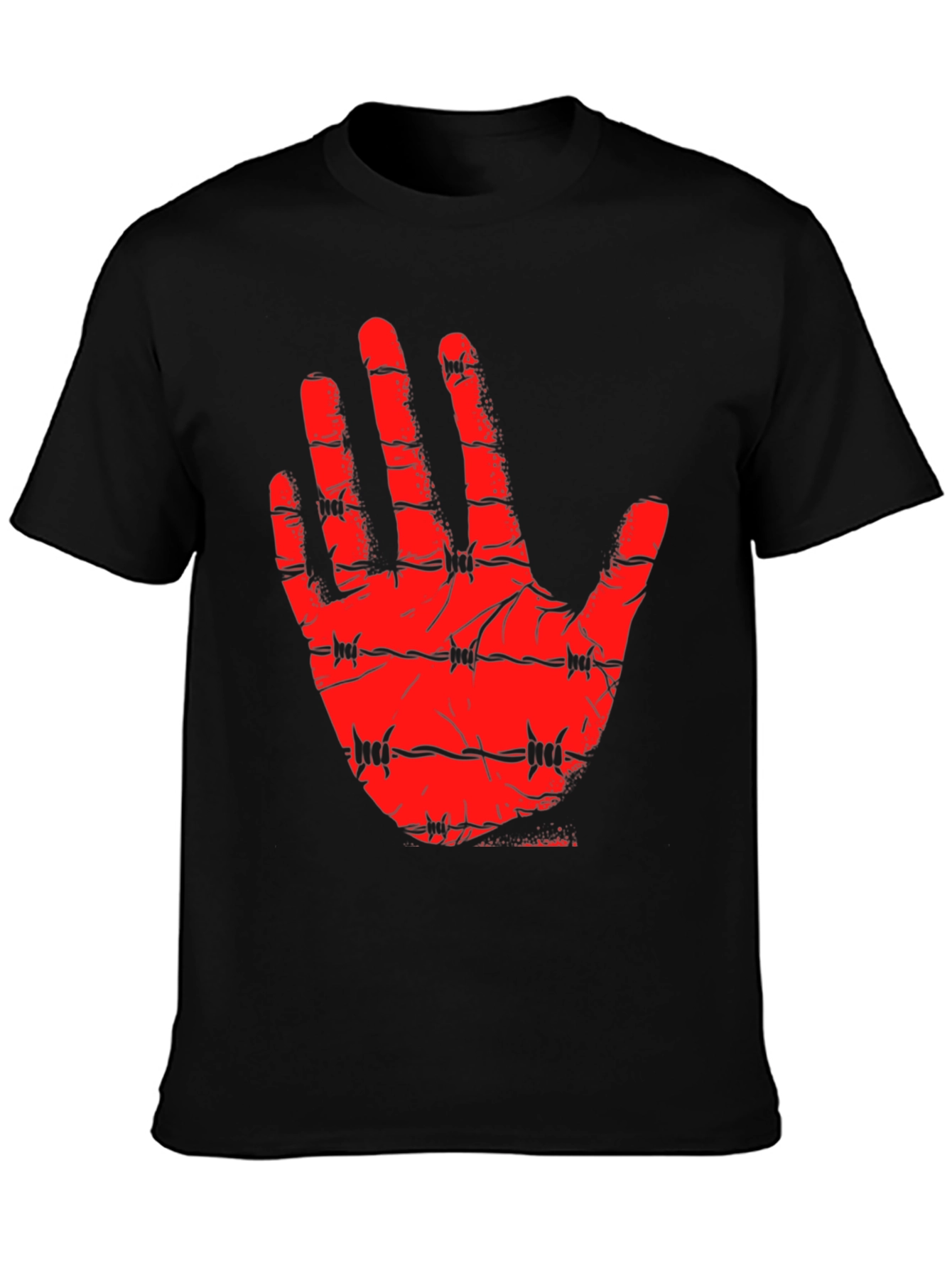 Barbed Hand Graphic Tee - Edgy Statement Shirt
