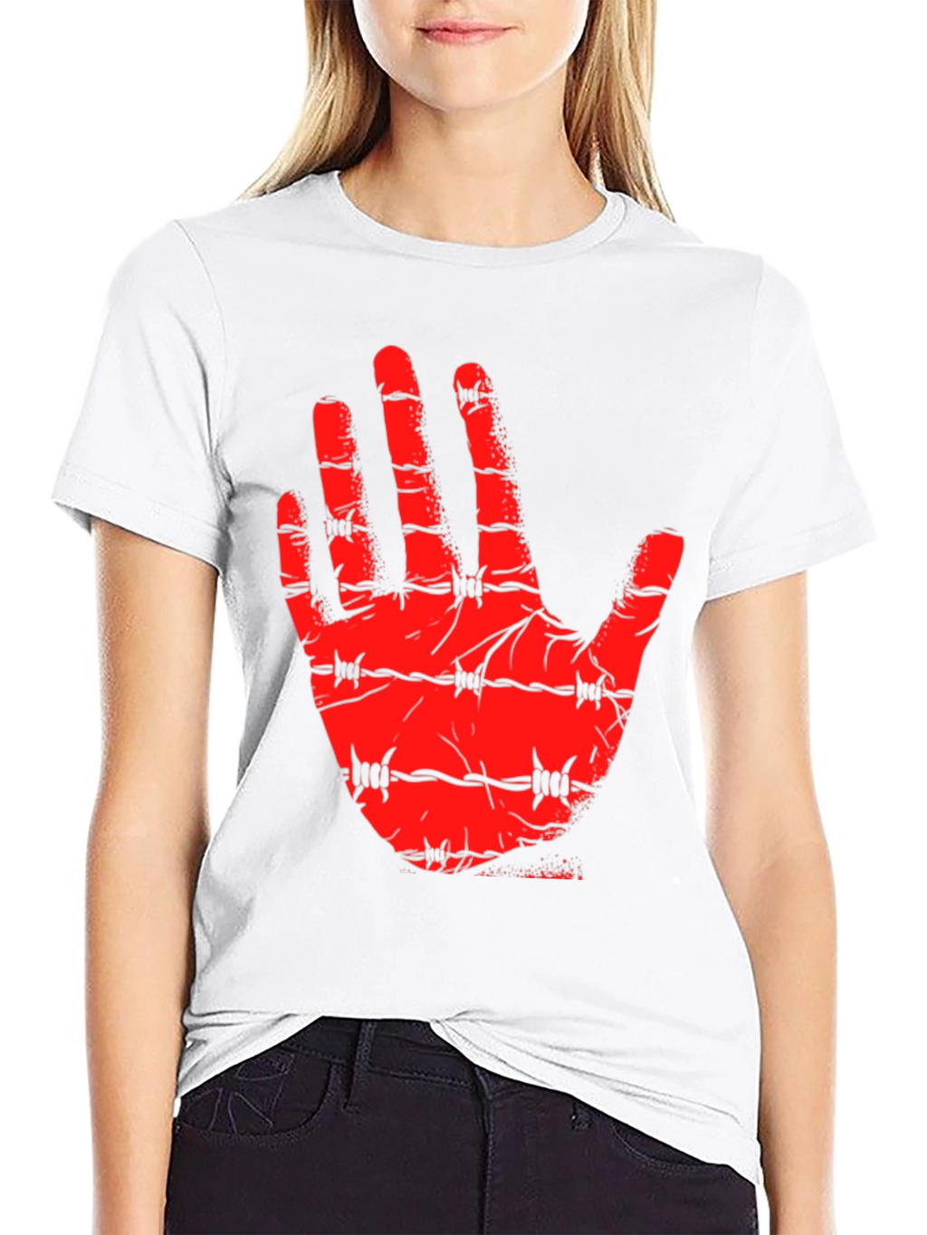 Barbed Hand Graphic Tee - Edgy Statement Shirt