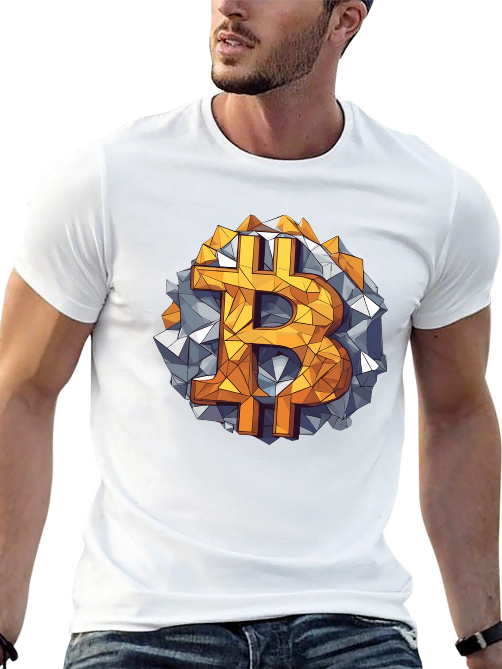 Bitcoin Geometric Graphic Tee - Crypto Style