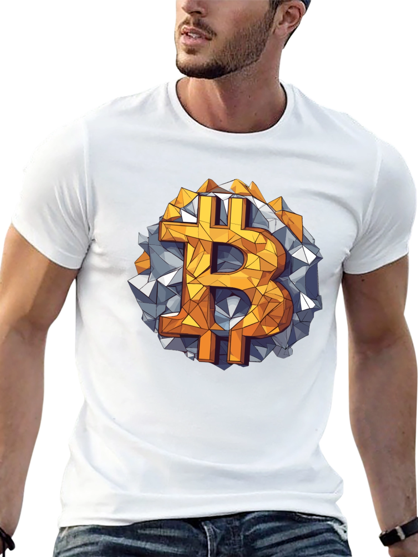 Bitcoin Geometric Graphic Tee - Crypto Style