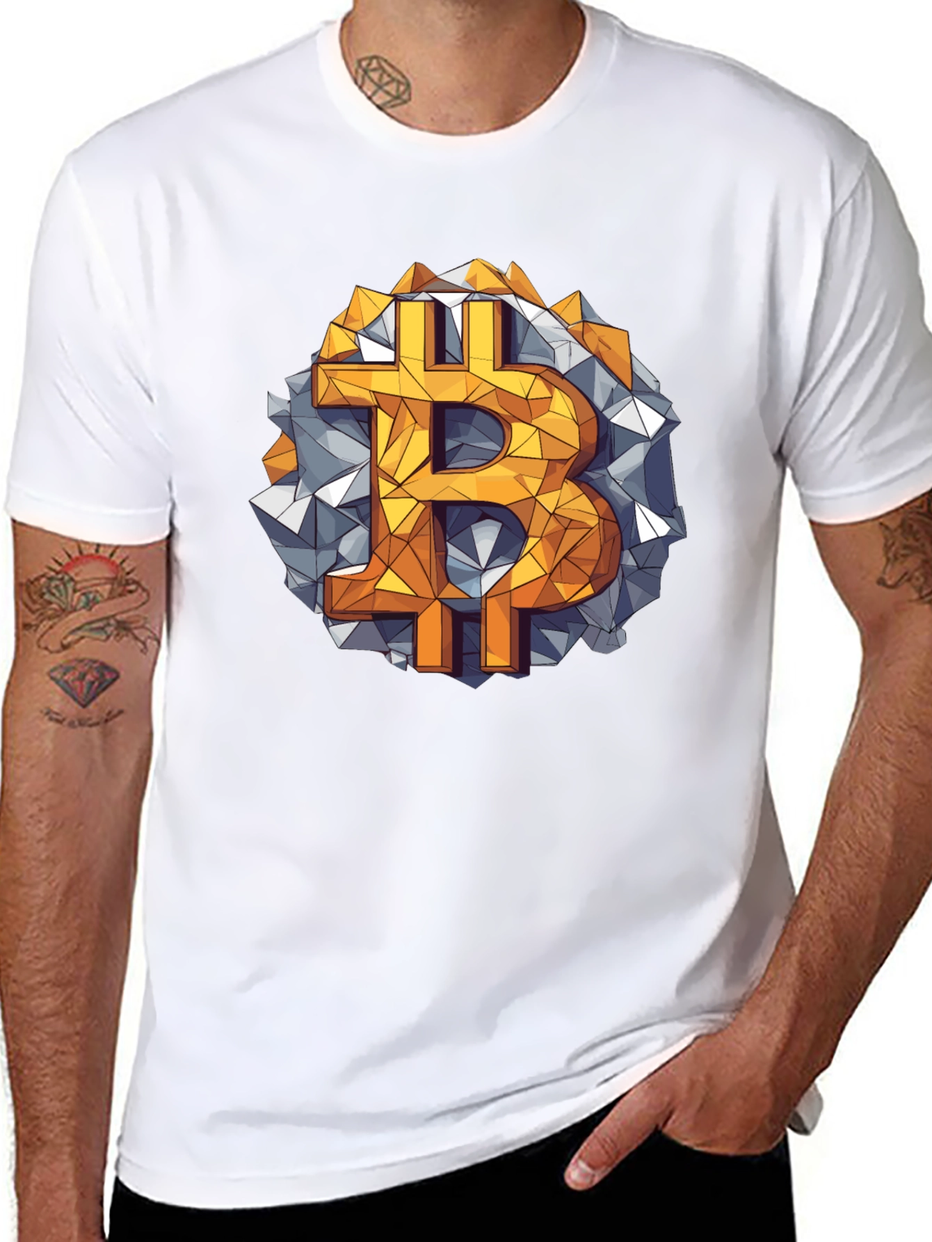Bitcoin Geometric Graphic Tee - Crypto Style