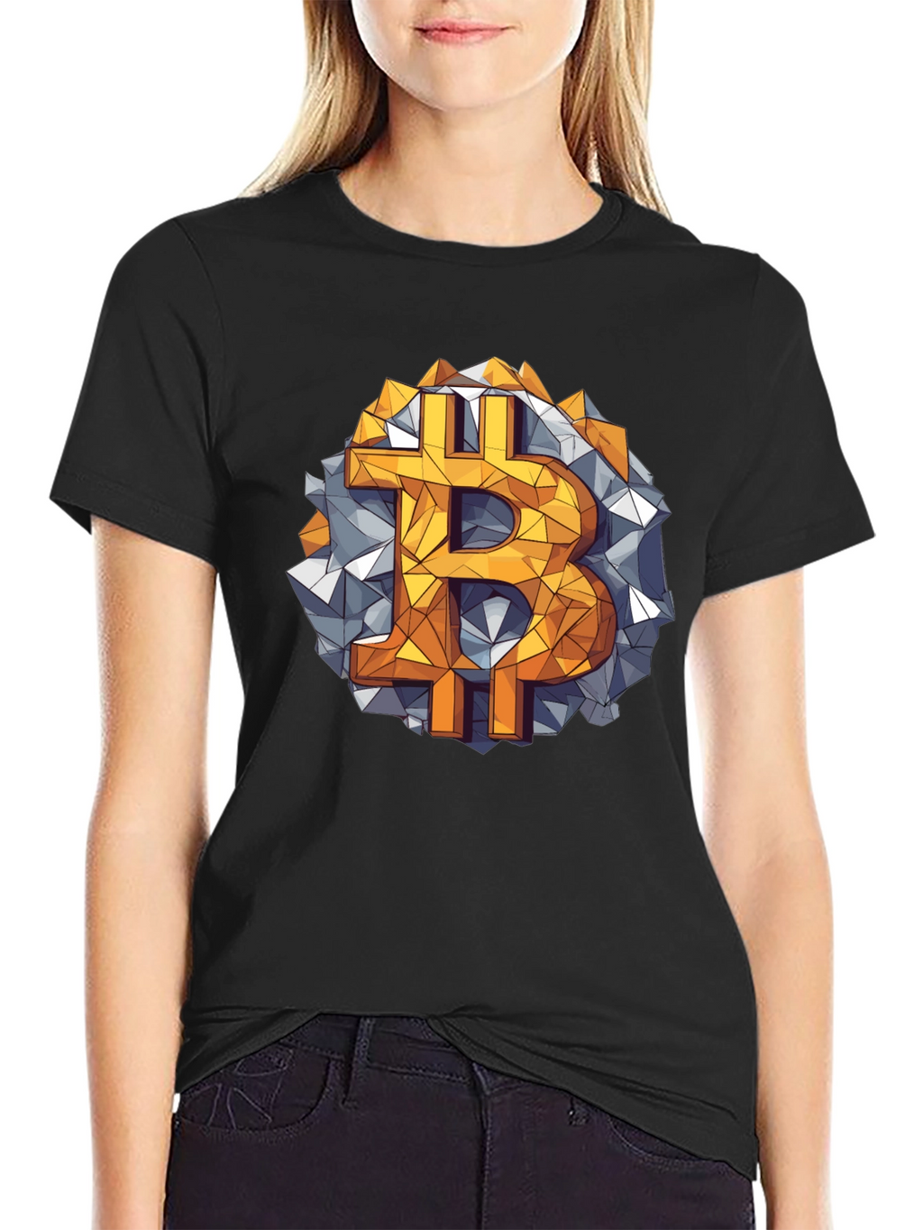 Bitcoin Geometric Graphic Tee - Crypto Style