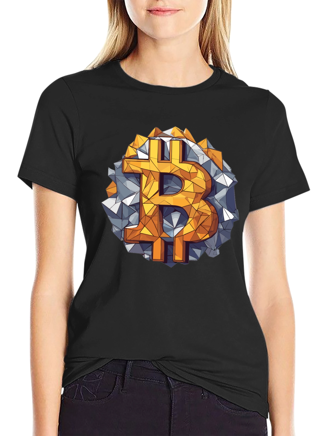 Bitcoin Geometric Graphic Tee - Crypto Style