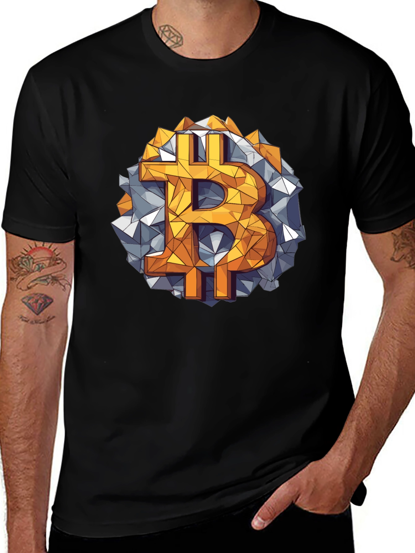 Bitcoin Geometric Graphic Tee - Crypto Style
