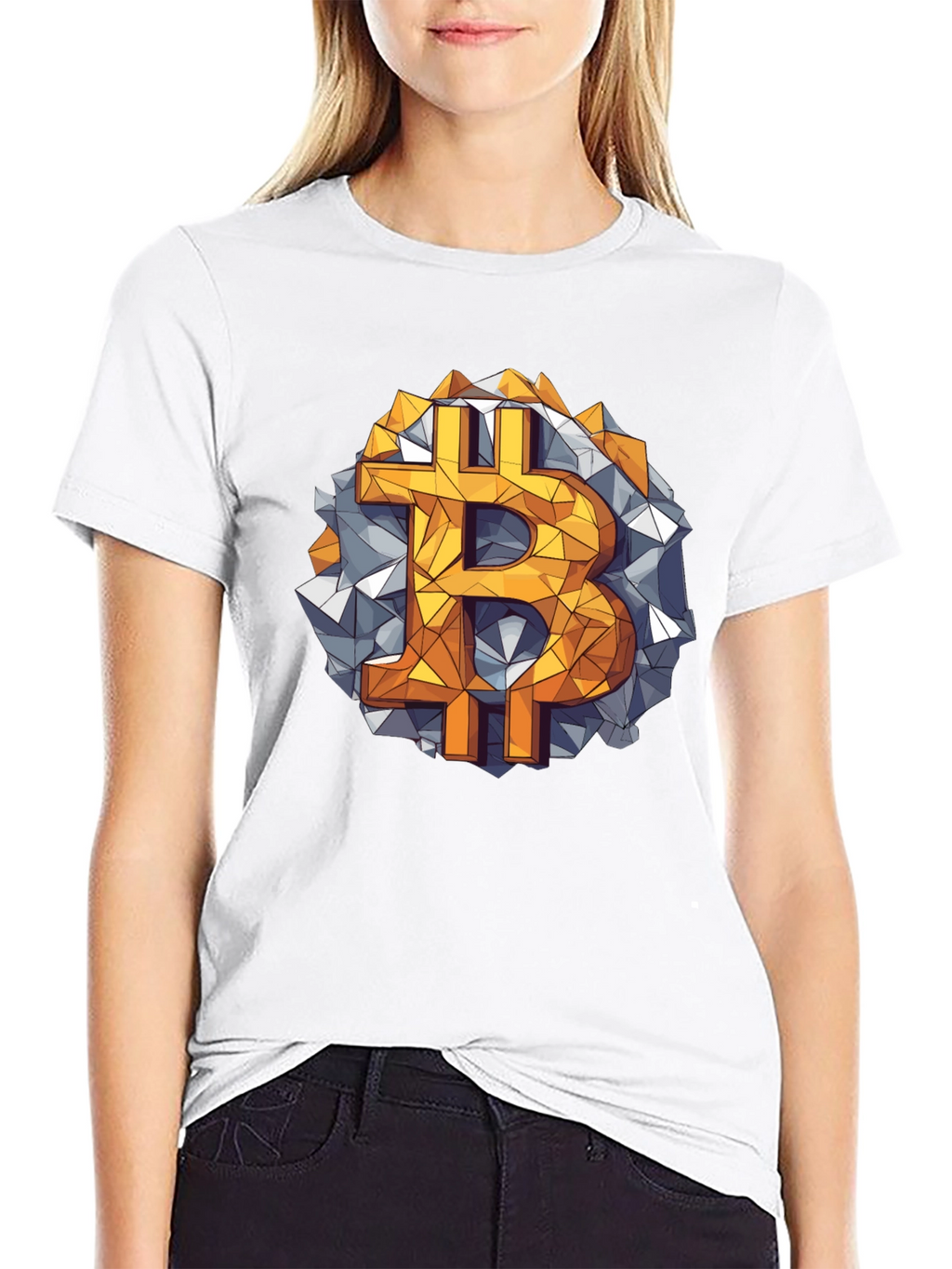 Bitcoin Geometric Graphic Tee - Crypto Style
