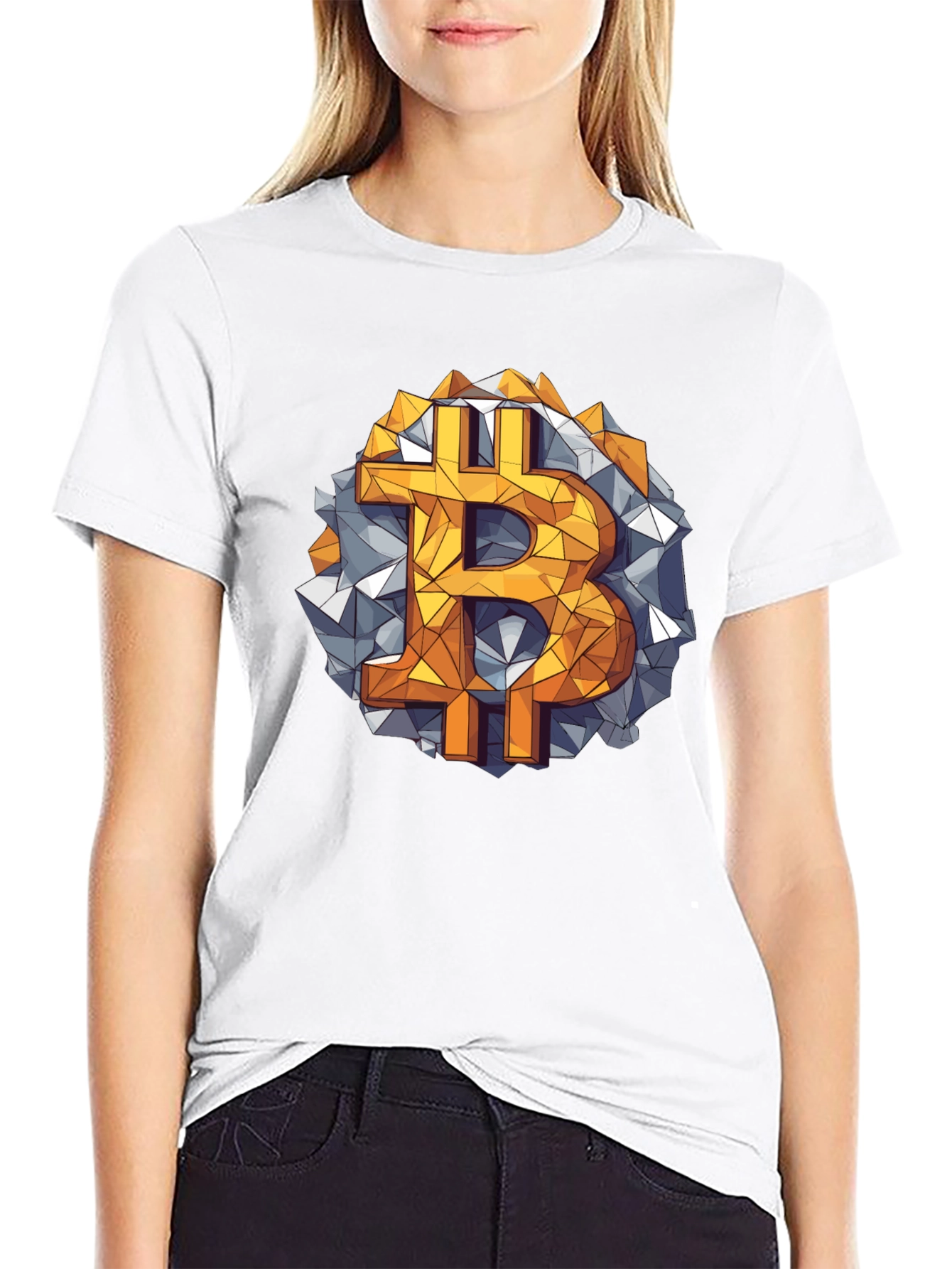 Bitcoin Geometric Graphic Tee - Crypto Style