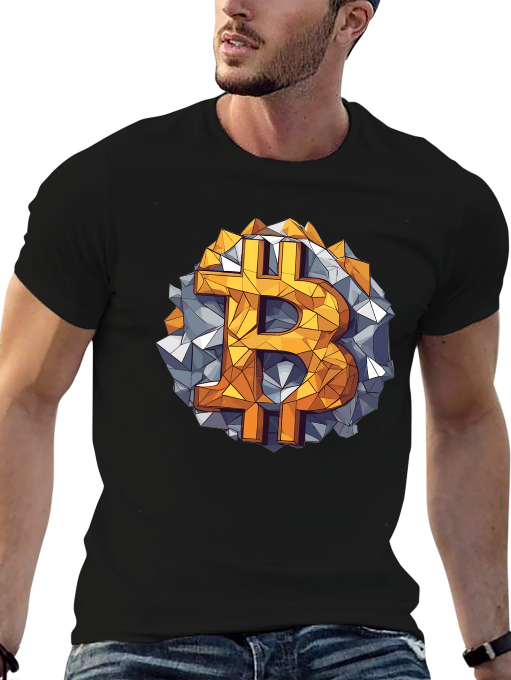 Bitcoin Geometric Graphic Tee - Crypto Style