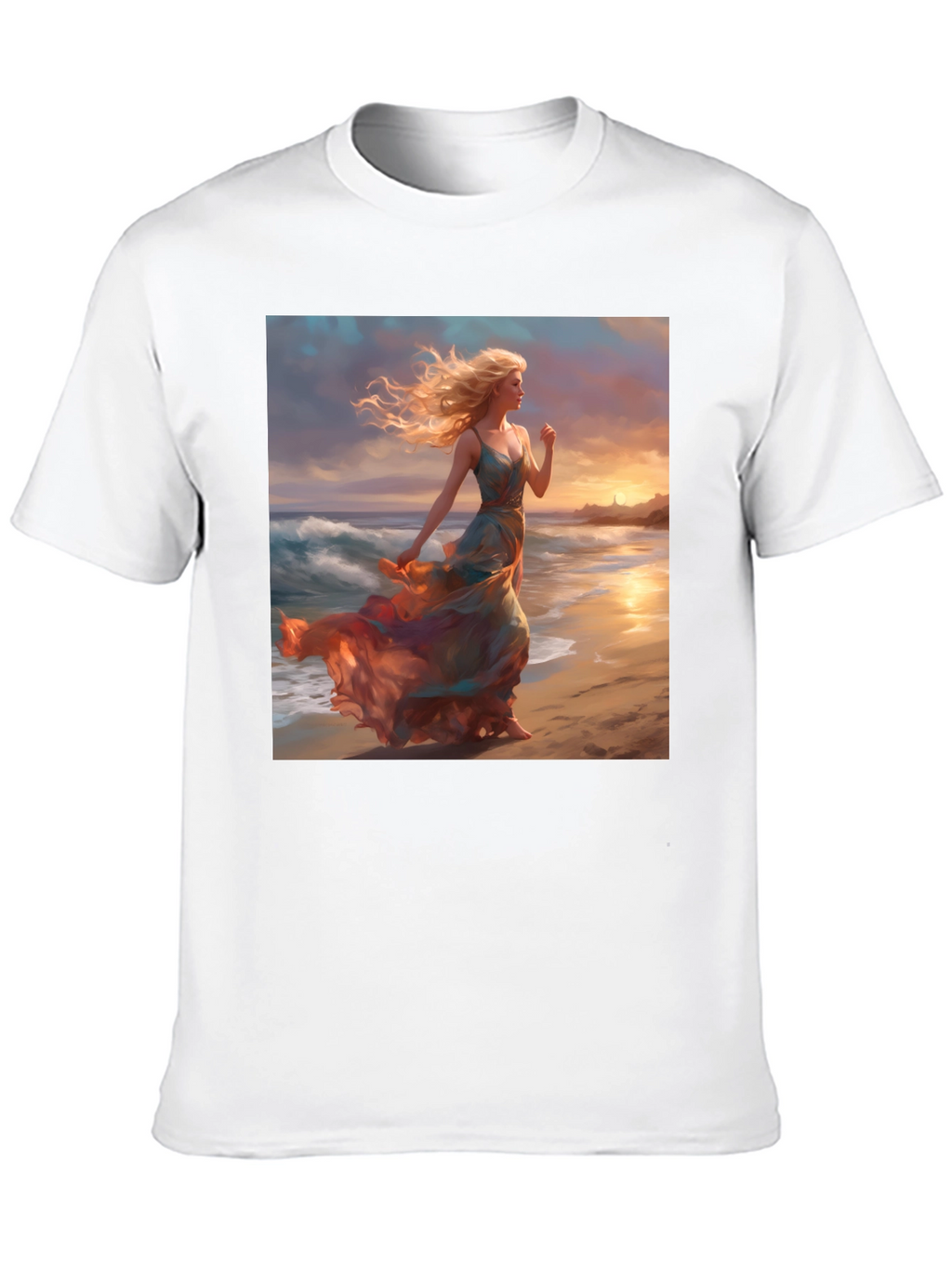 Sunset Beach Woman Graphic Tee