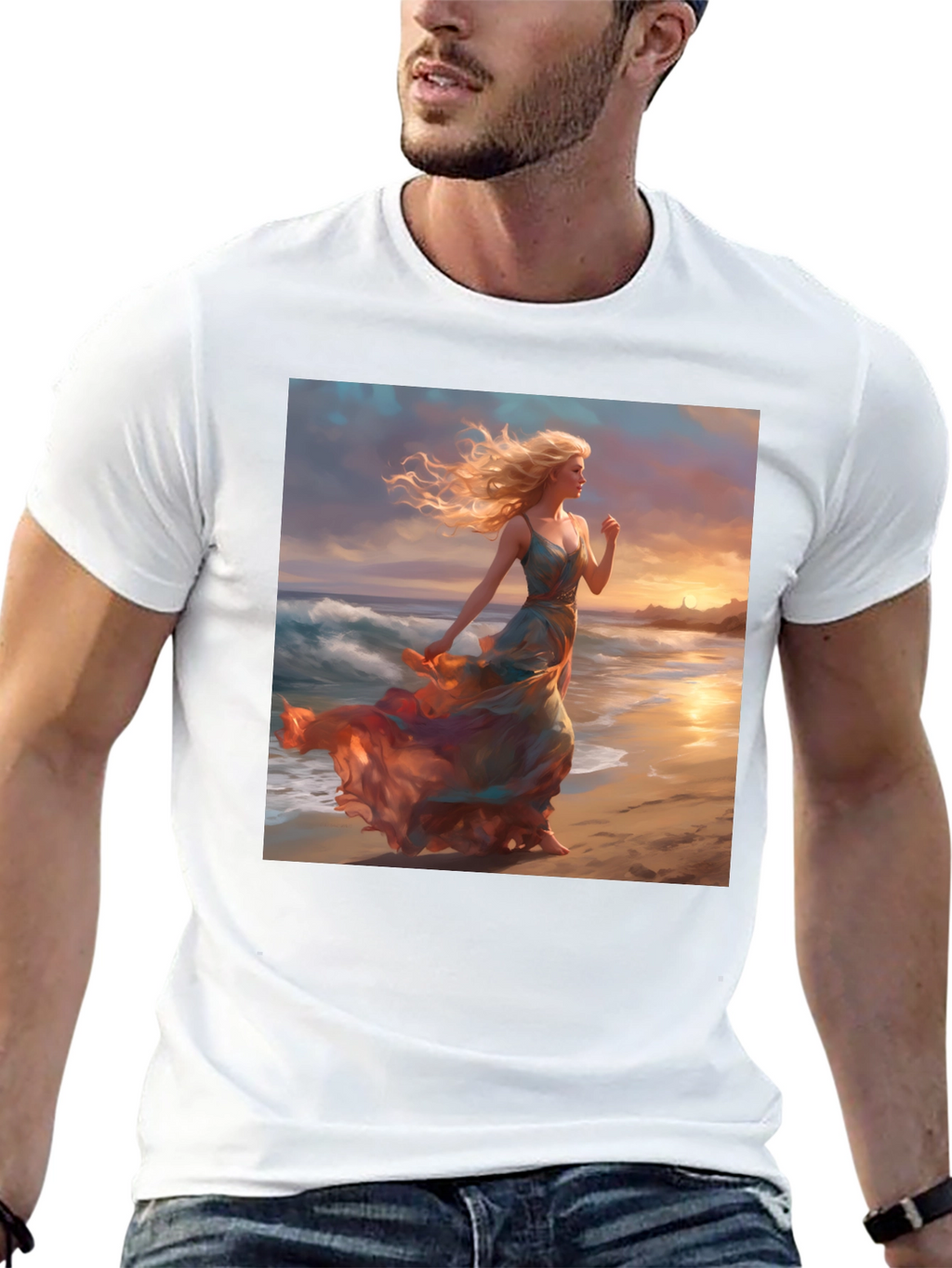 Sunset Beach Woman Graphic Tee