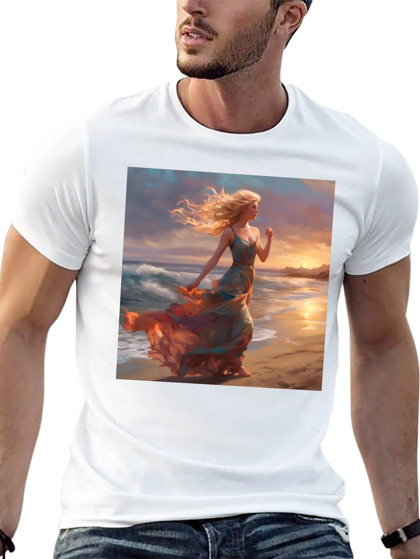 Sunset Beach Woman Graphic Tee