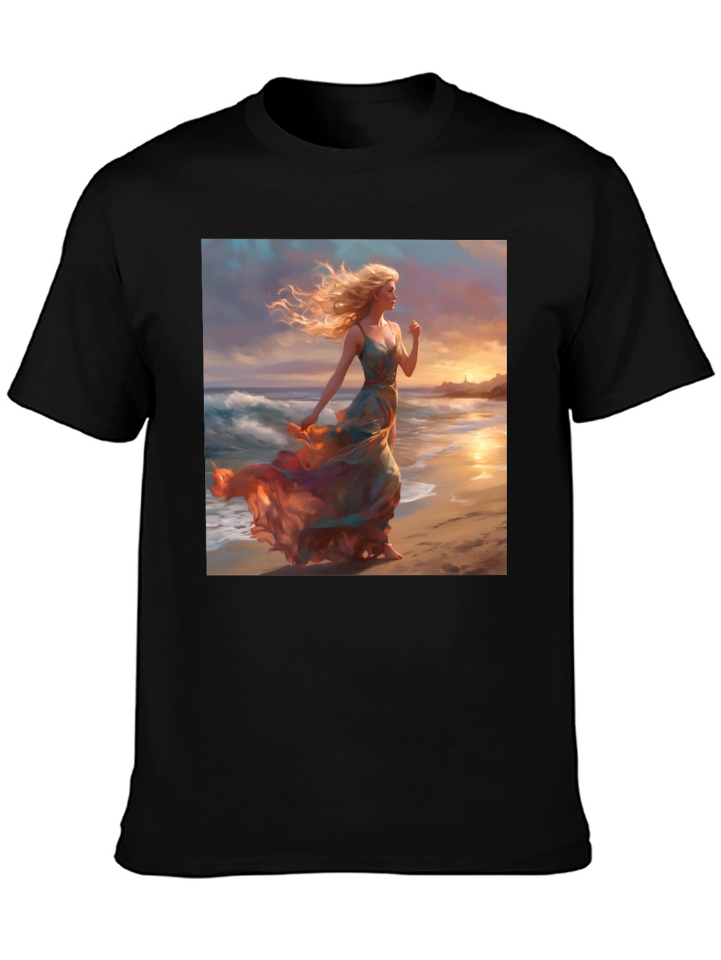 Sunset Beach Woman Graphic Tee