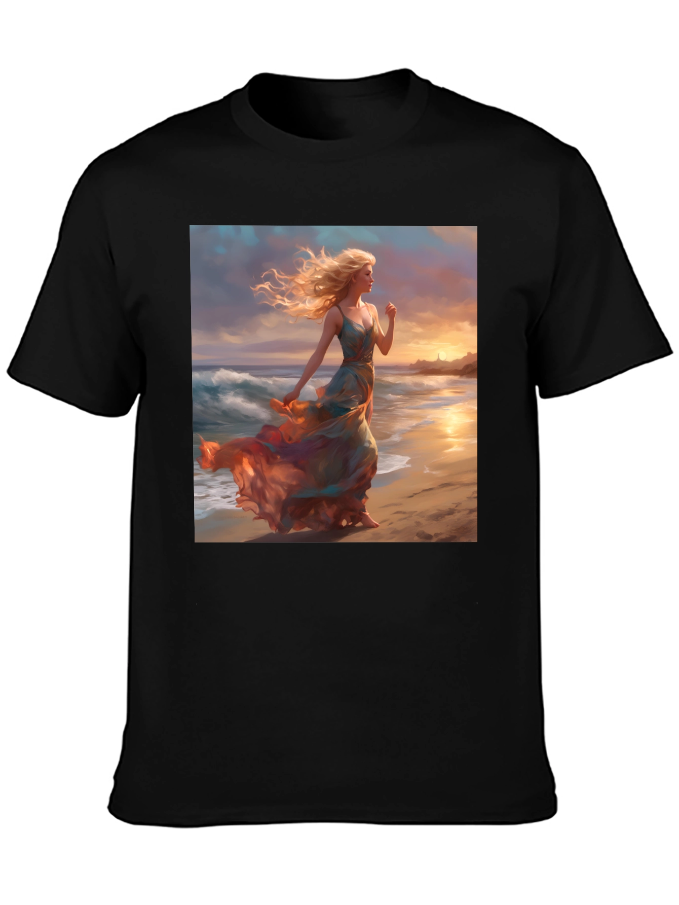 Sunset Beach Woman Graphic Tee