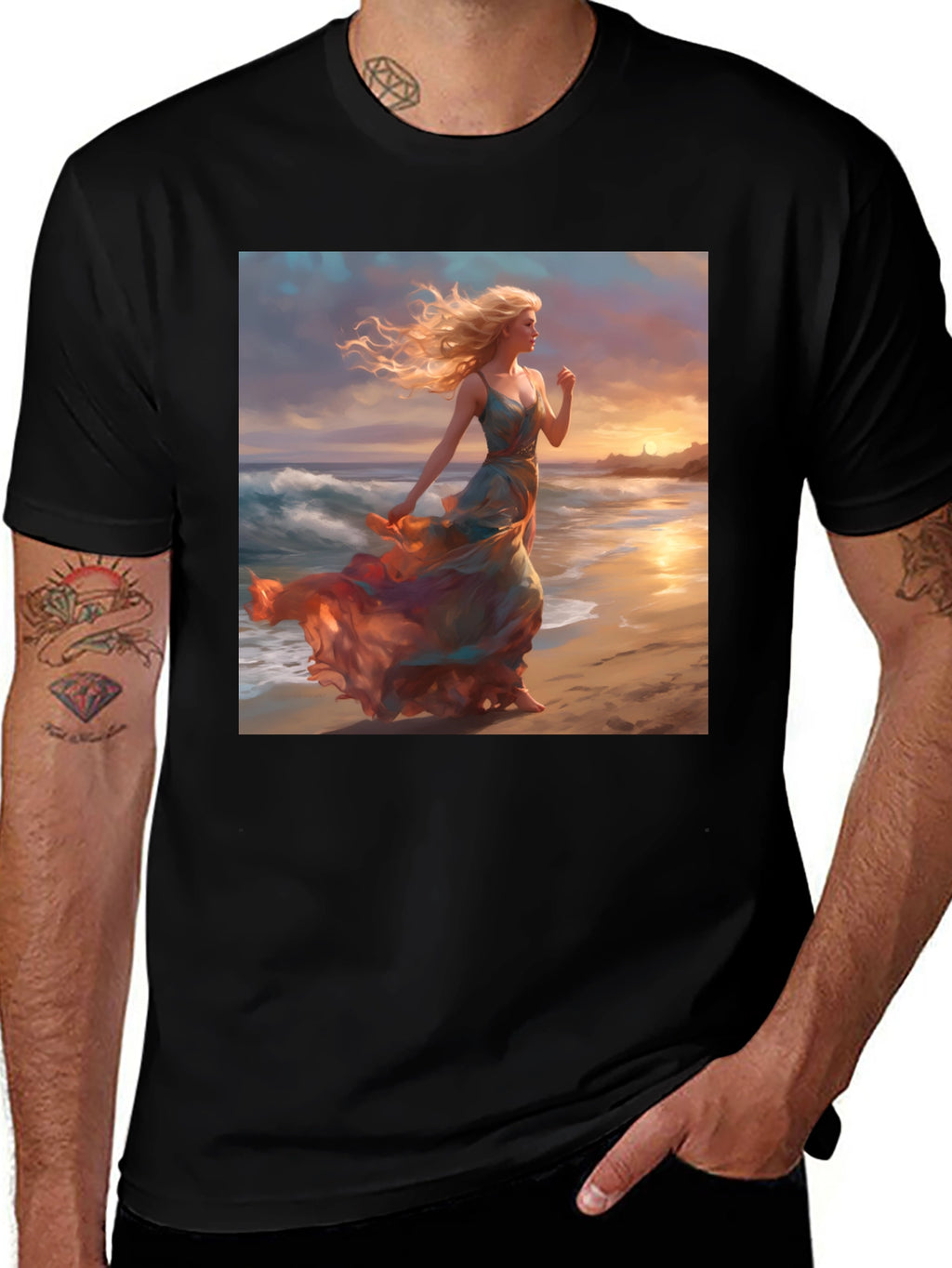 Sunset Beach Woman Graphic Tee