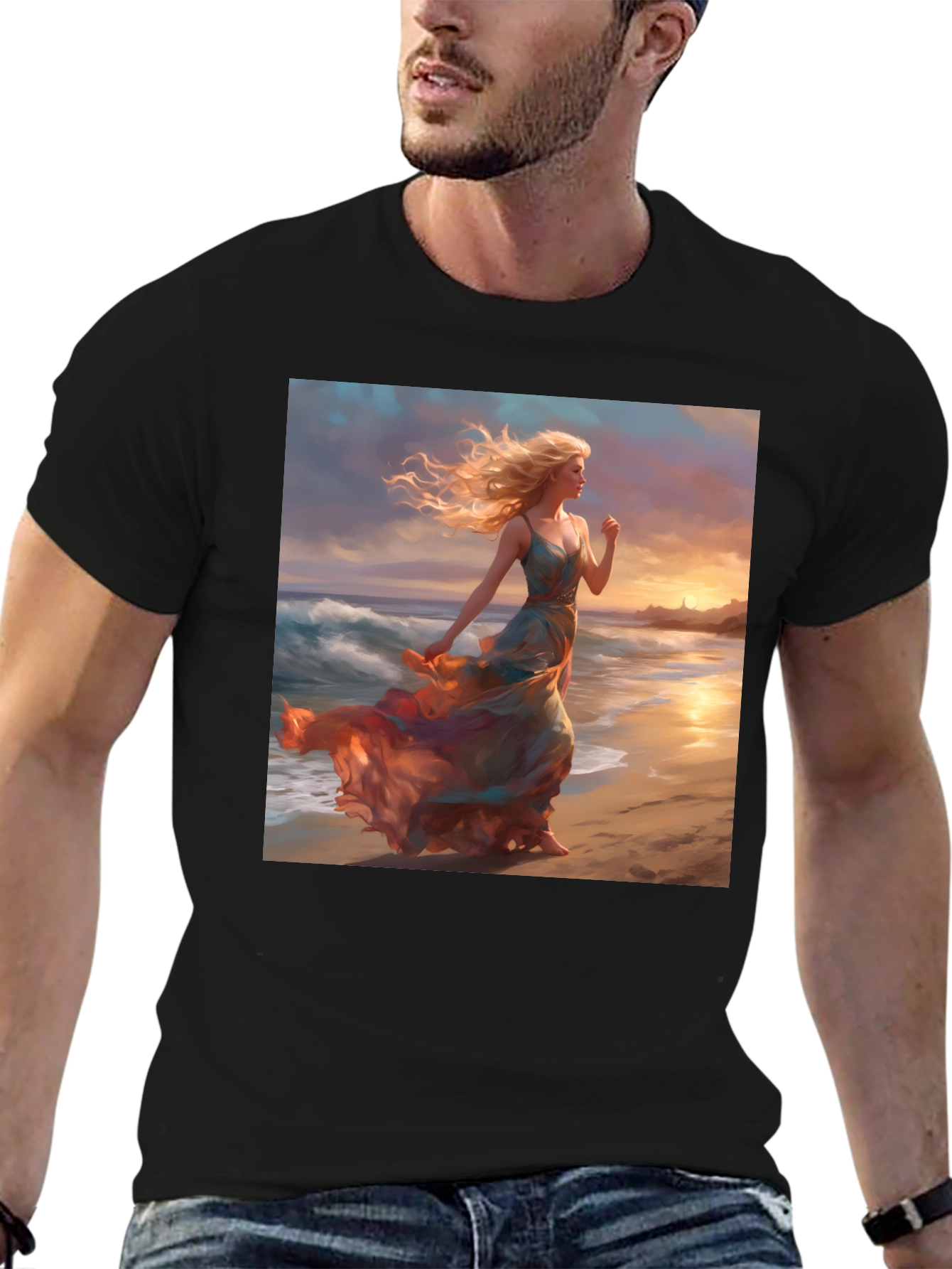 Sunset Beach Woman Graphic Tee