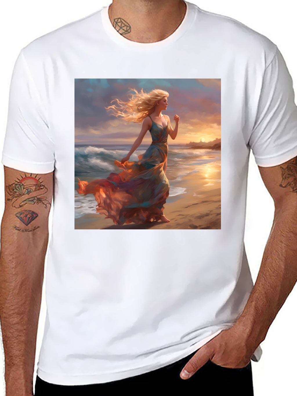 Sunset Beach Woman Graphic Tee