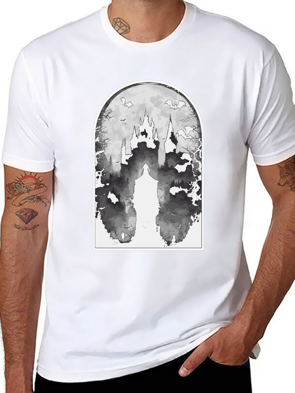 Eerie Castle Graphic Tee - Black