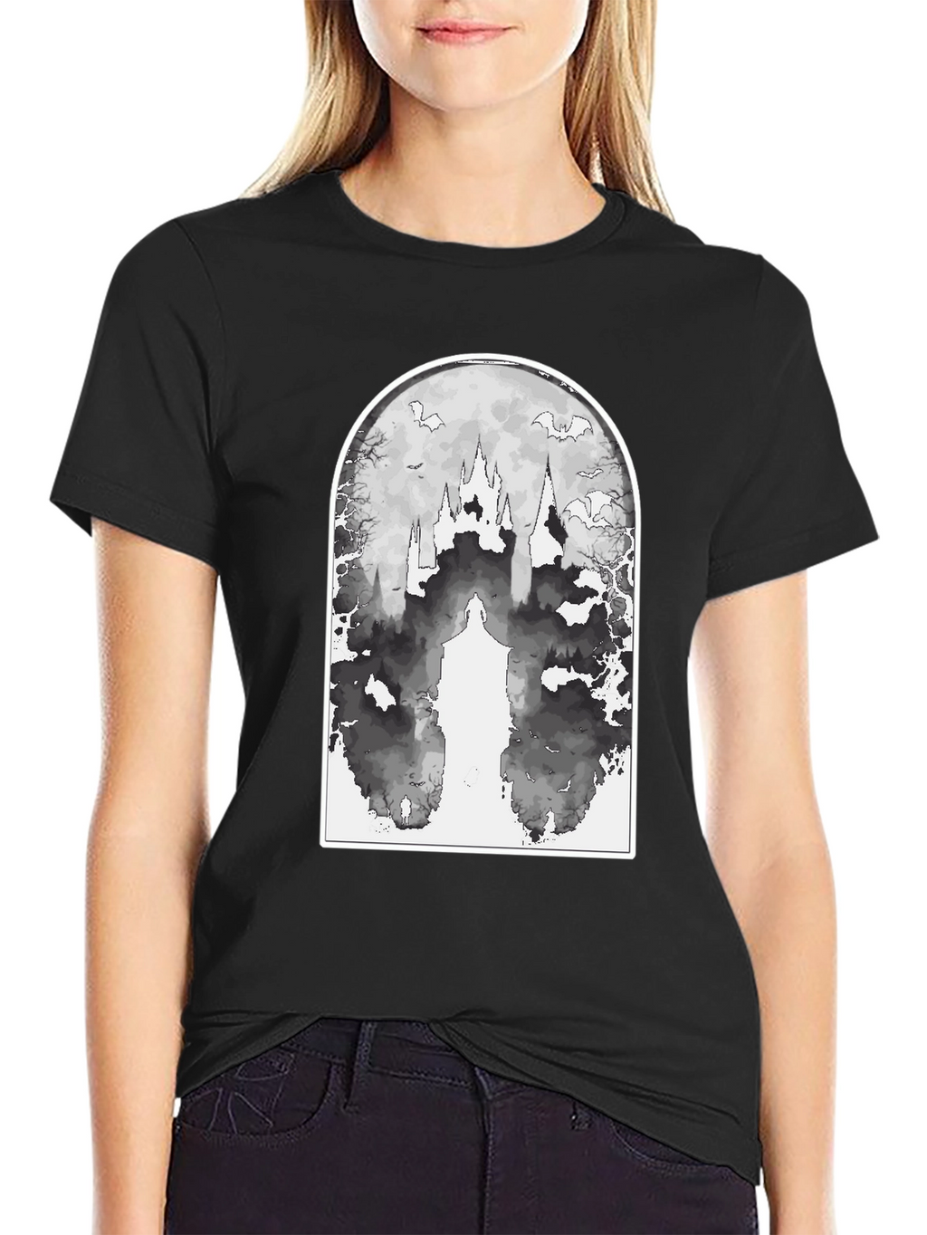Eerie Castle Graphic Tee - Black