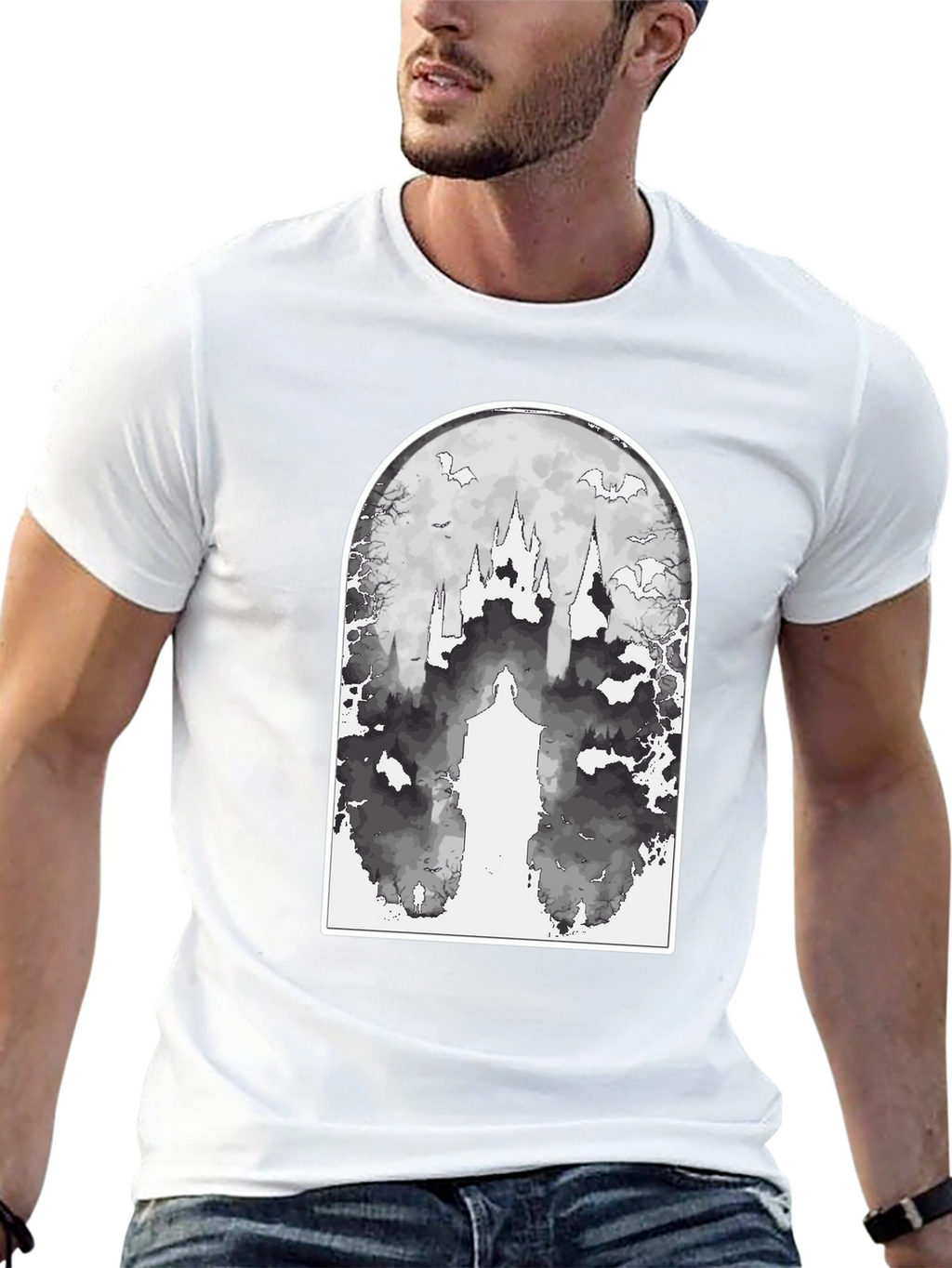 Eerie Castle Graphic Tee - Black