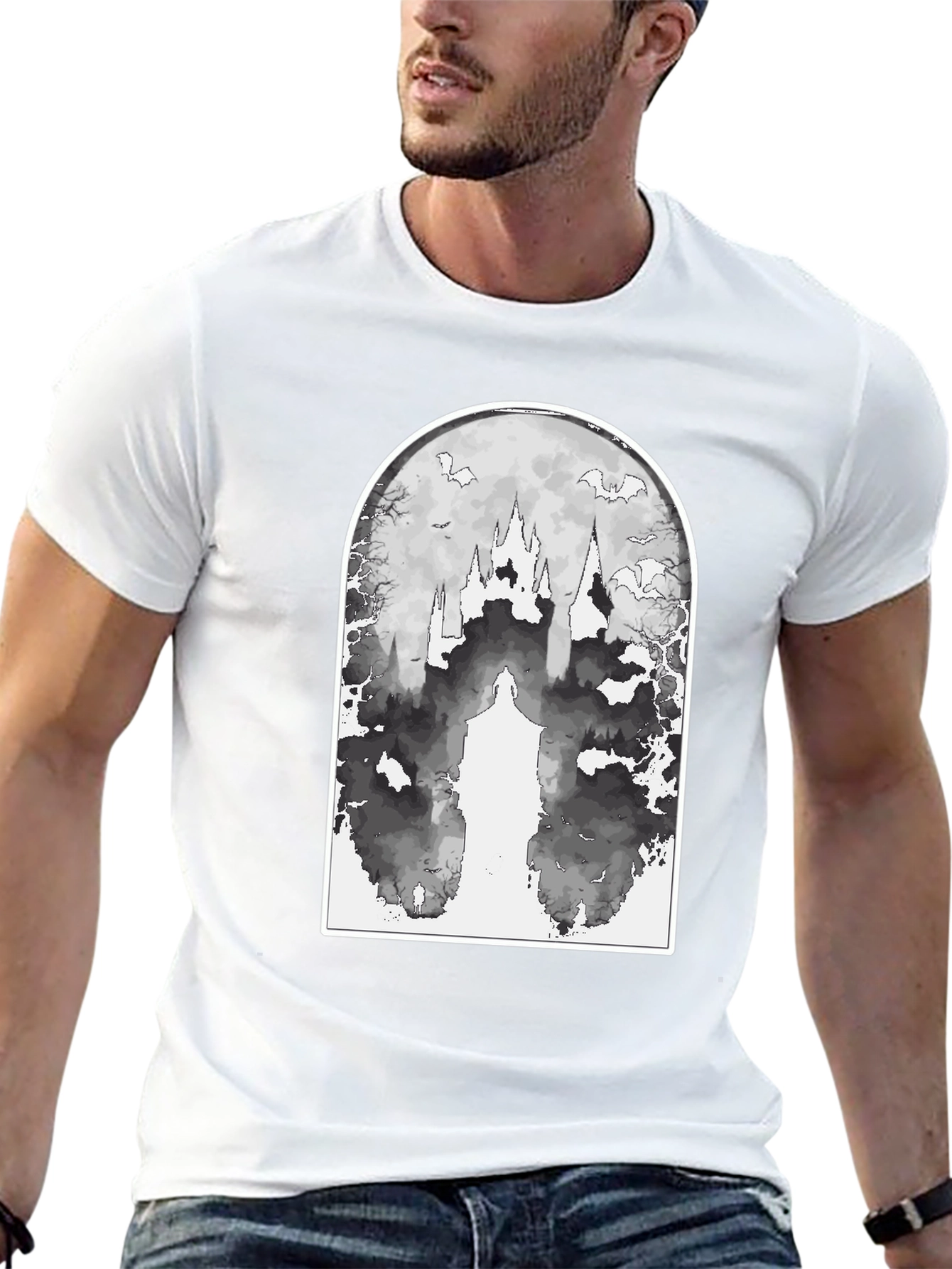 Eerie Castle Graphic Tee - Black
