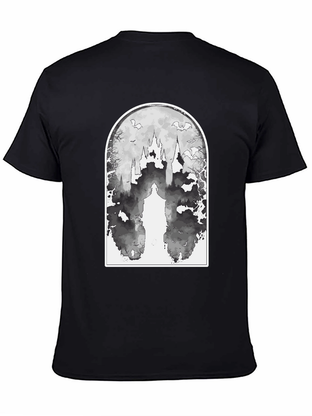 Eerie Castle Graphic Tee - Black