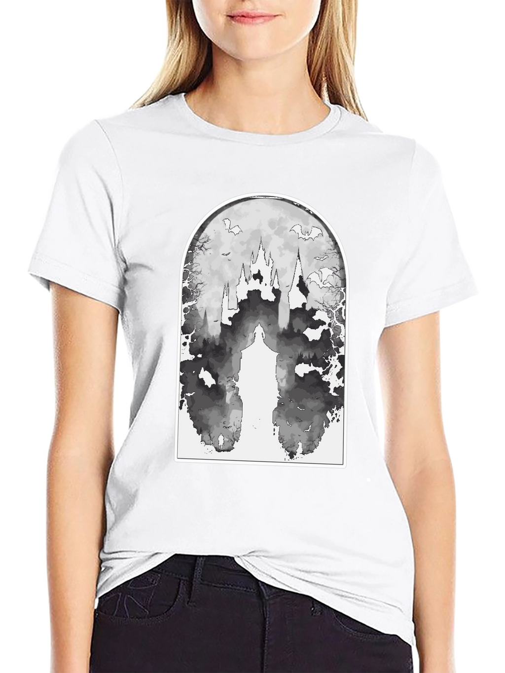 Eerie Castle Graphic Tee - Black