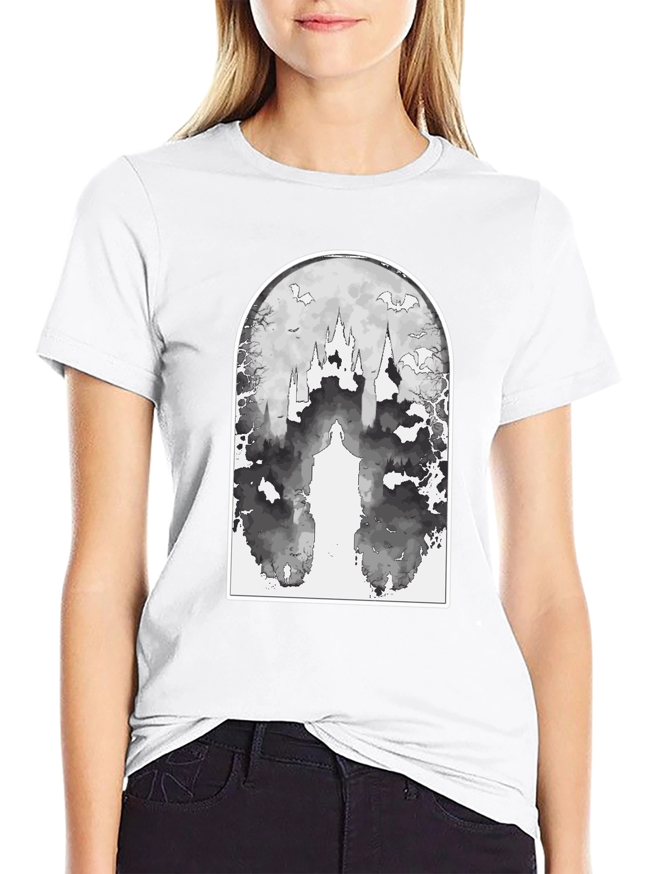 Eerie Castle Graphic Tee - Black