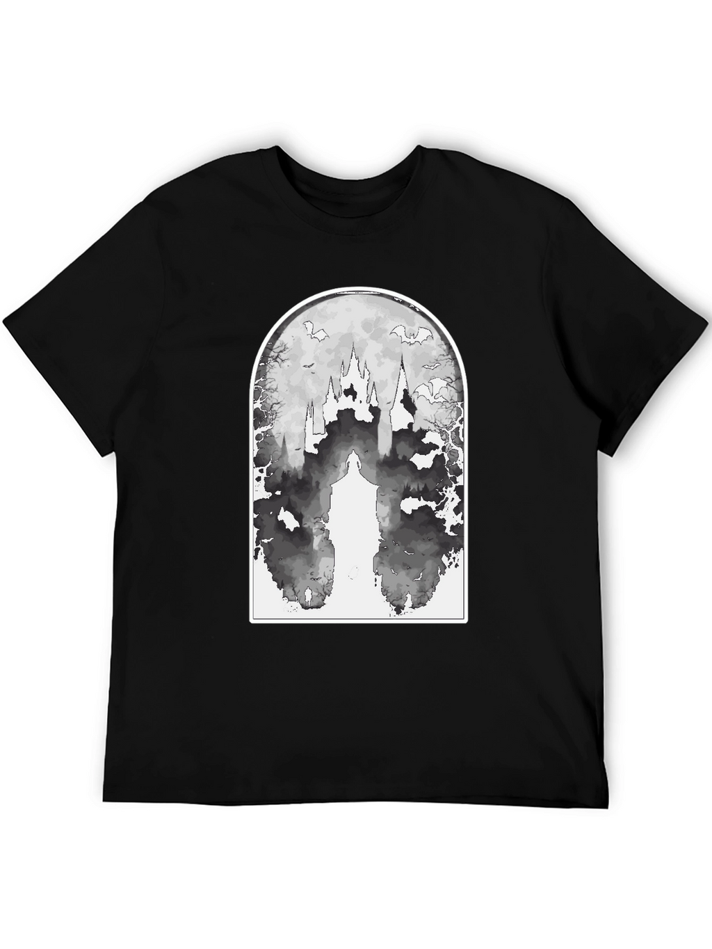 Eerie Castle Graphic Tee - Black