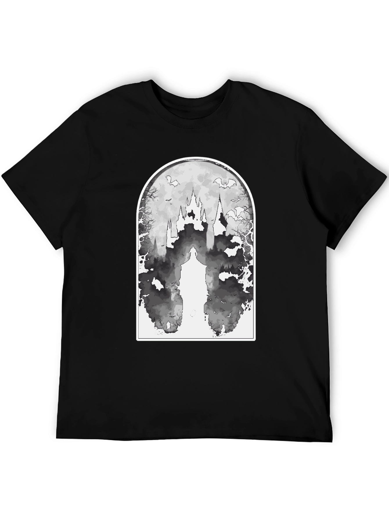 Eerie Castle Graphic Tee - Black