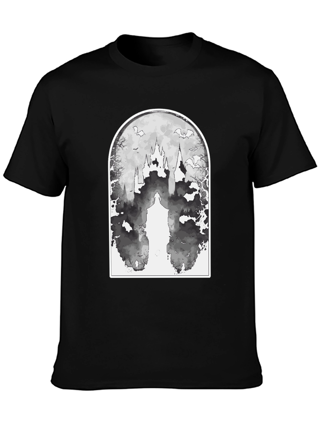 Eerie Castle Graphic Tee - Black