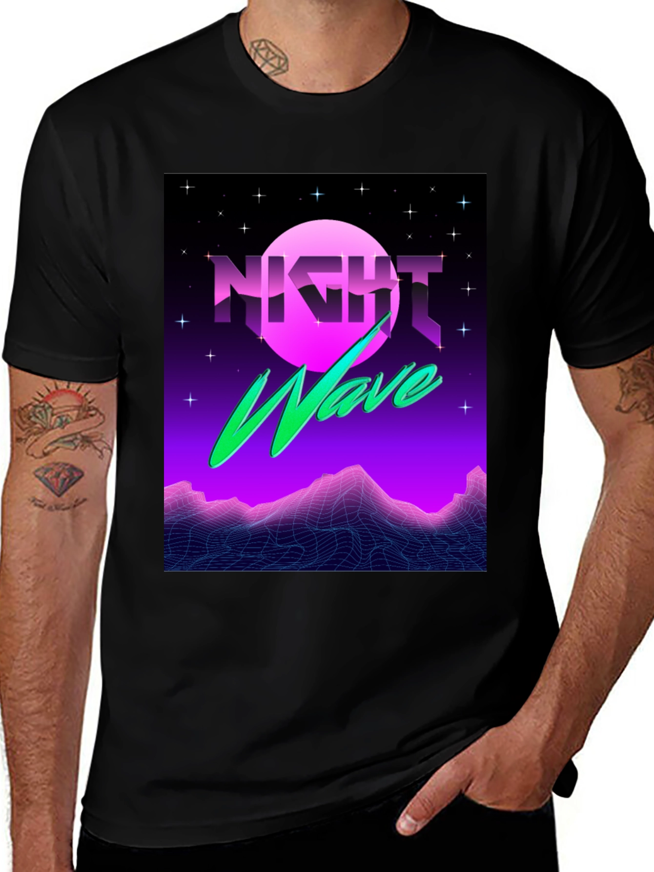 Night Wave T-Shirt - Synthwave Style
