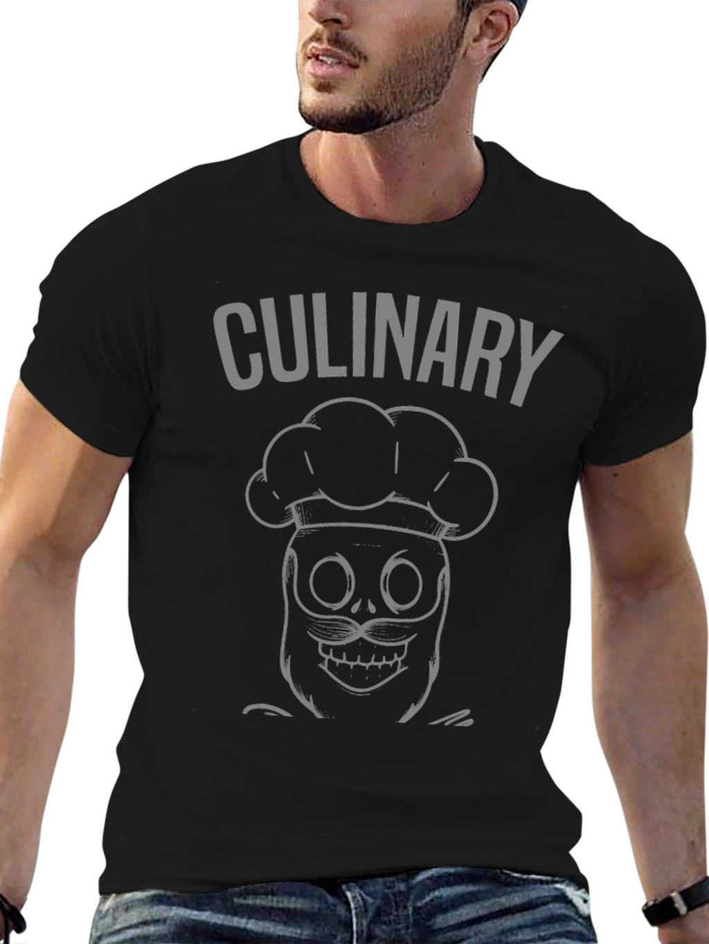 Culinary Skeleton Chef Black T-Shirt