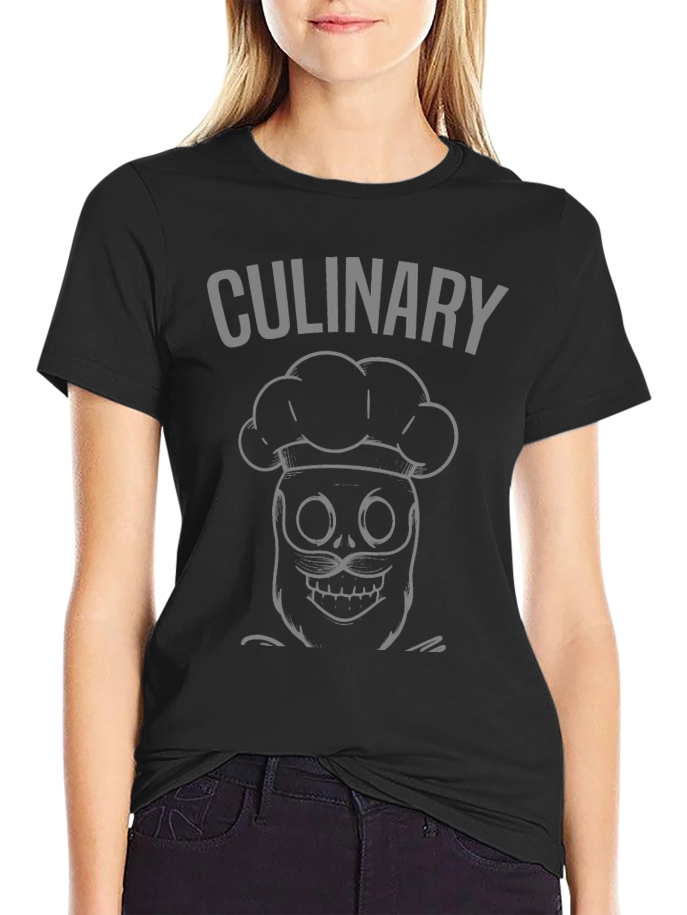 Culinary Skeleton Chef Black T-Shirt