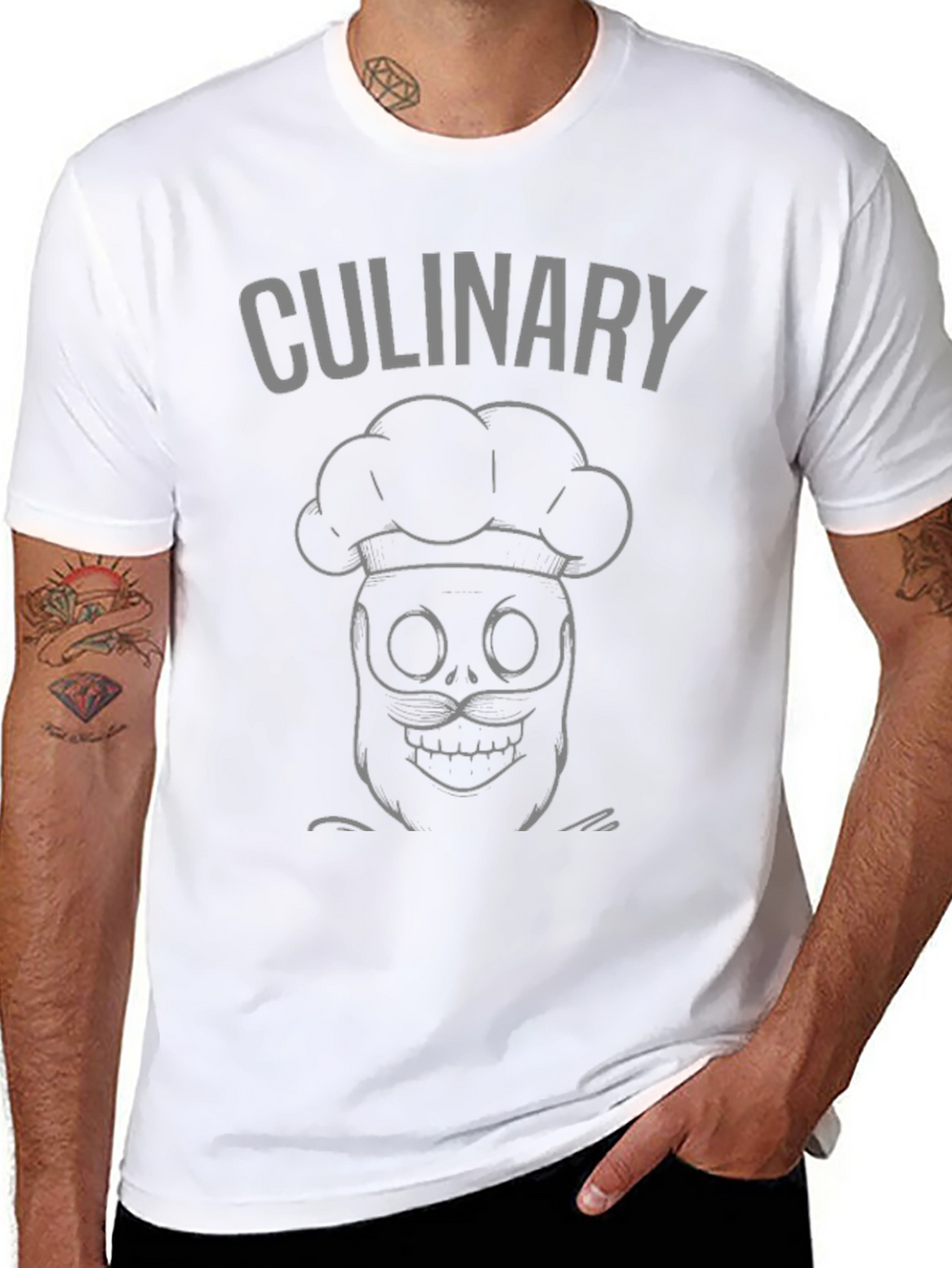 Culinary Skeleton Chef Black T-Shirt