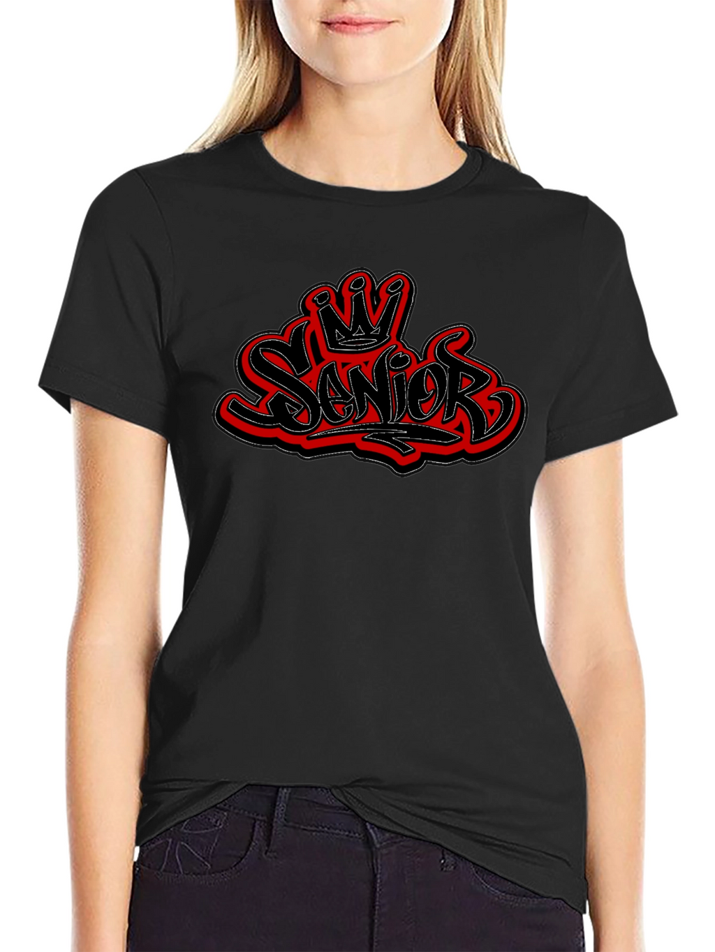 Senior Crown T-Shirt - Stylish Black Tee