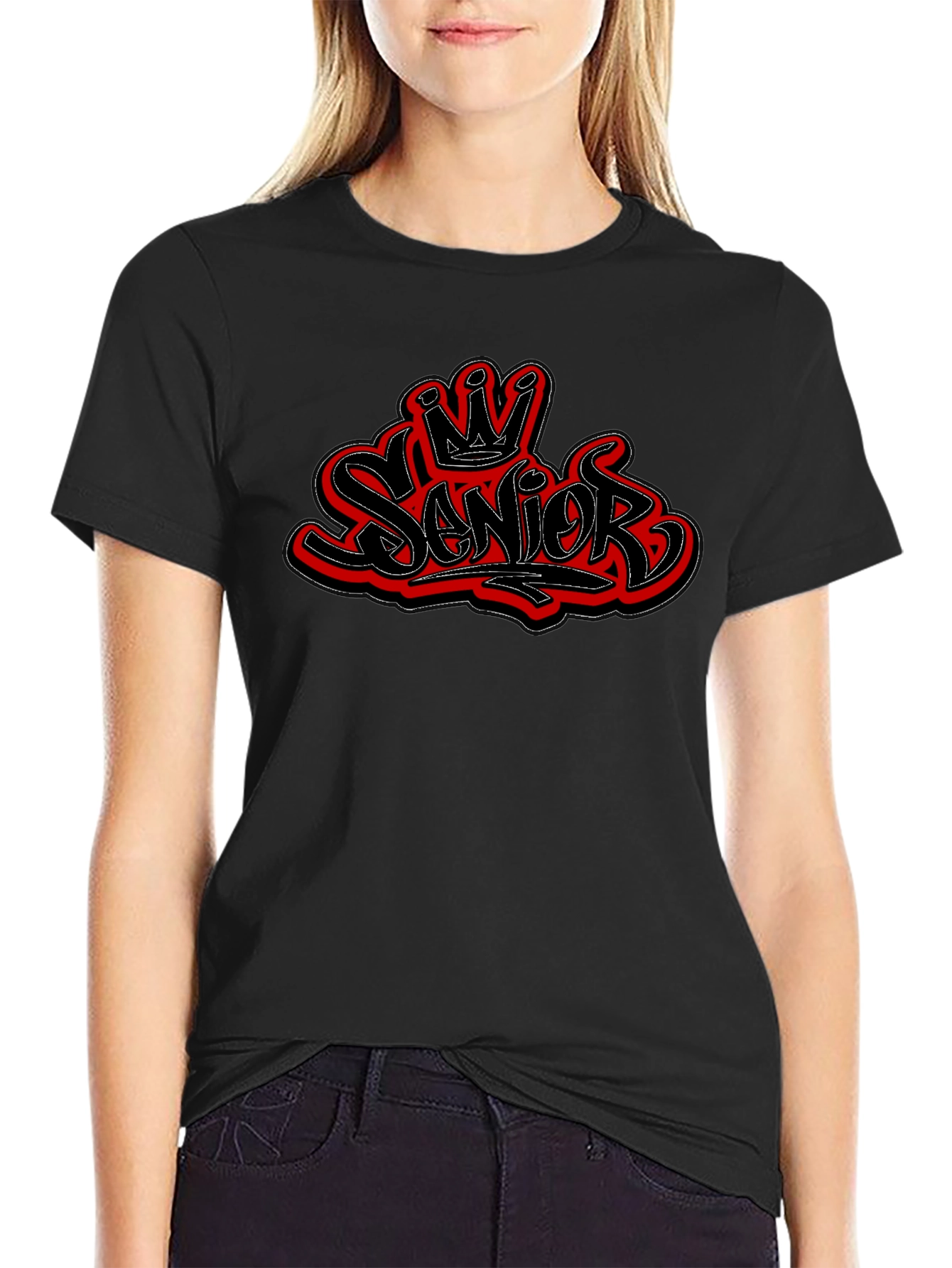 Senior Crown T-Shirt - Stylish Black Tee