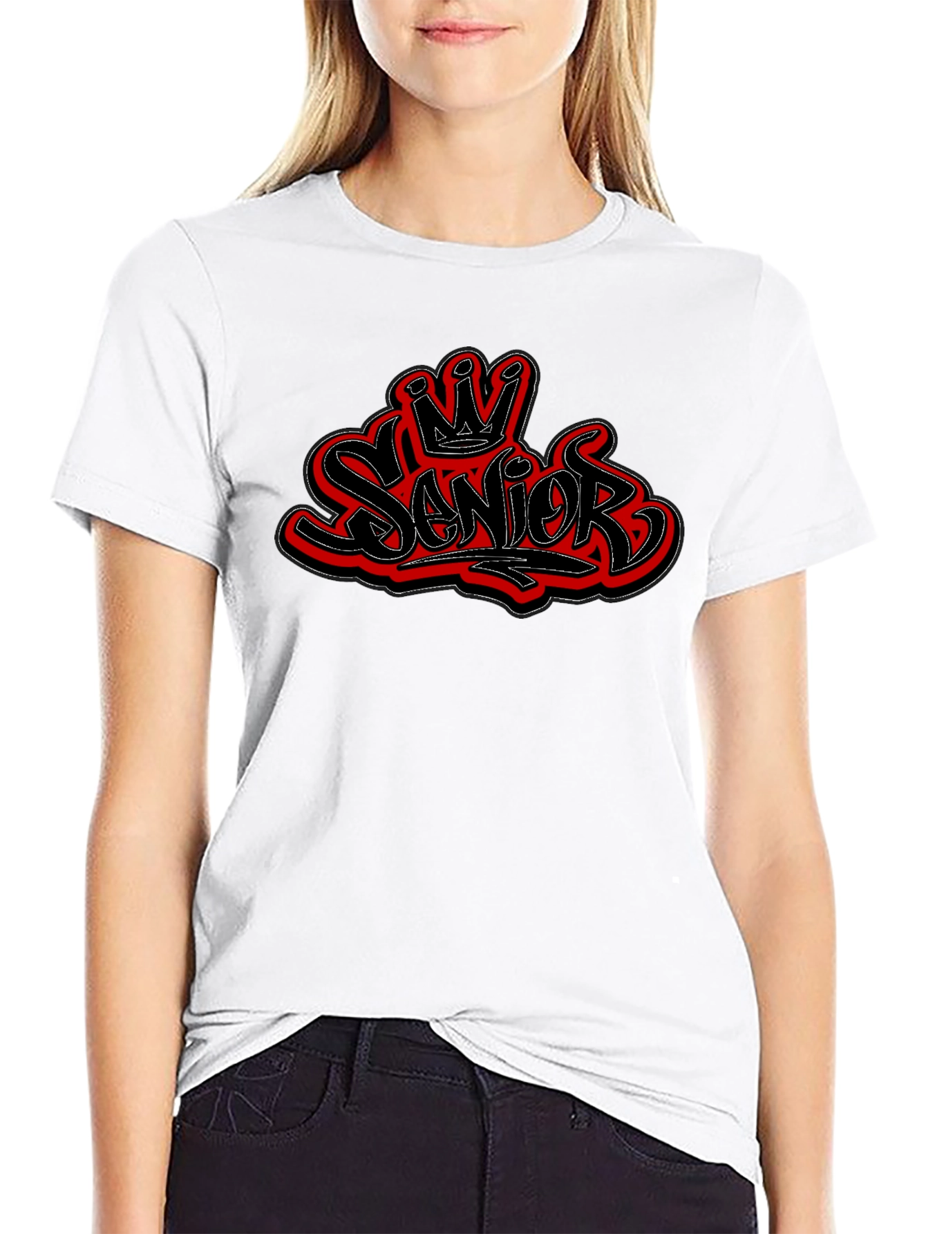 Senior Crown T-Shirt - Stylish Black Tee