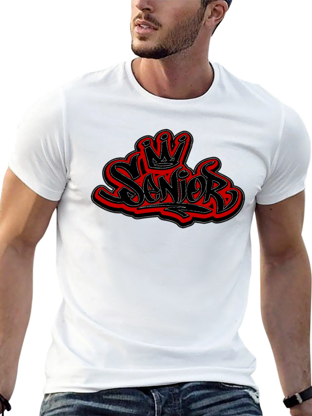 Senior Crown T-Shirt - Stylish Black Tee