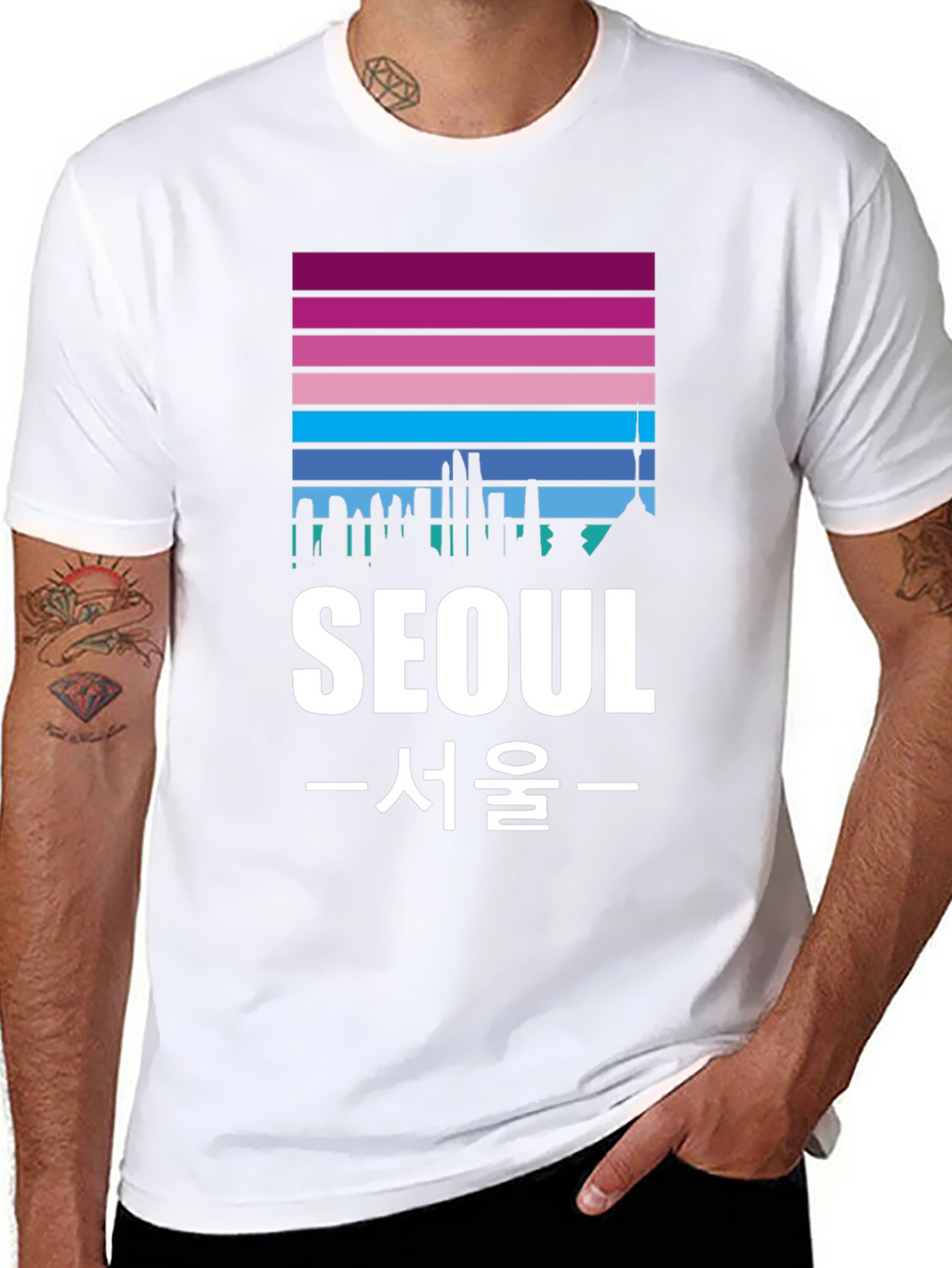 Seoul Skyline Graphic Tee - Korean Pride