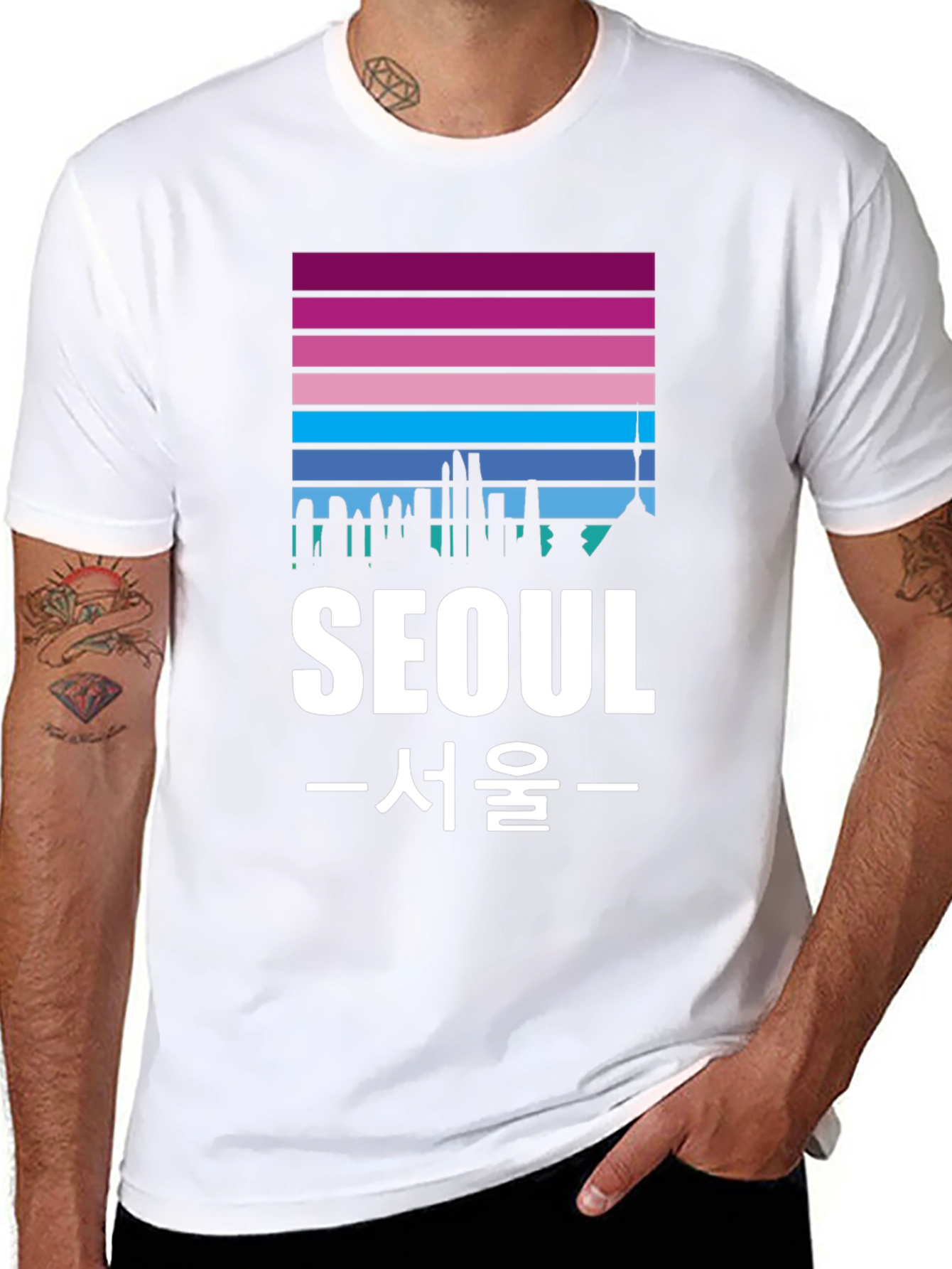 Seoul Skyline Graphic Tee - Korean Pride