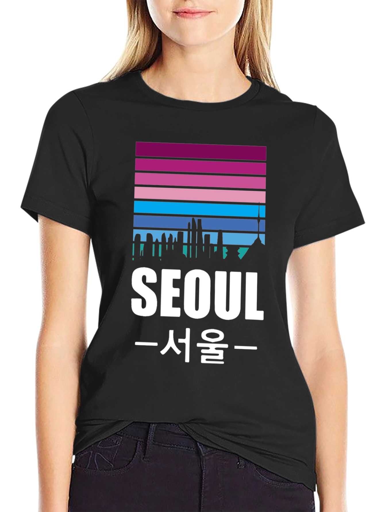 Seoul Skyline Graphic Tee - Korean Pride