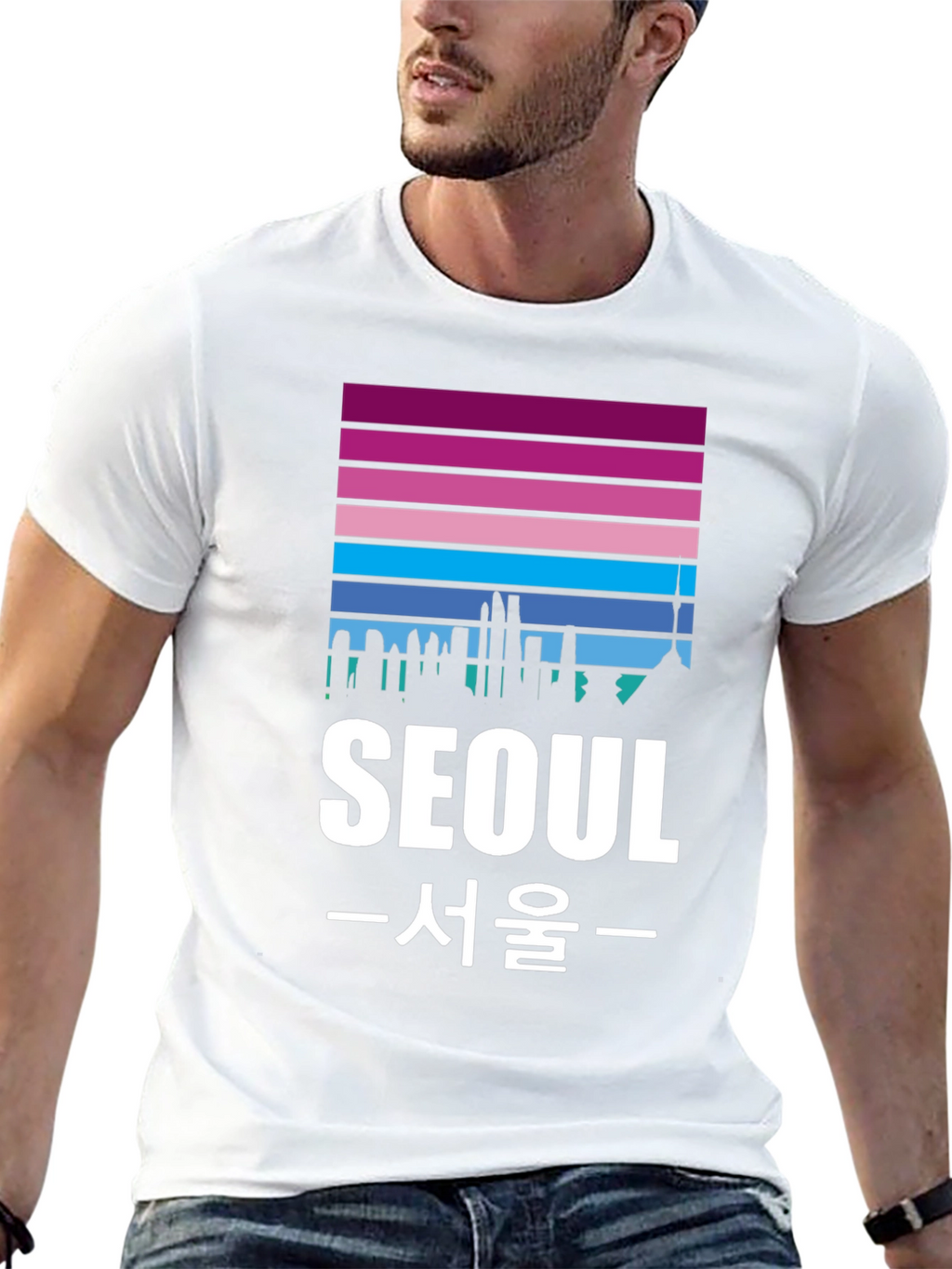 Seoul Skyline Graphic Tee - Korean Pride