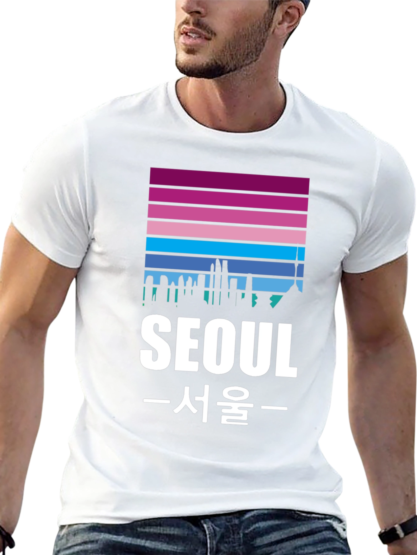 Seoul Skyline Graphic Tee - Korean Pride