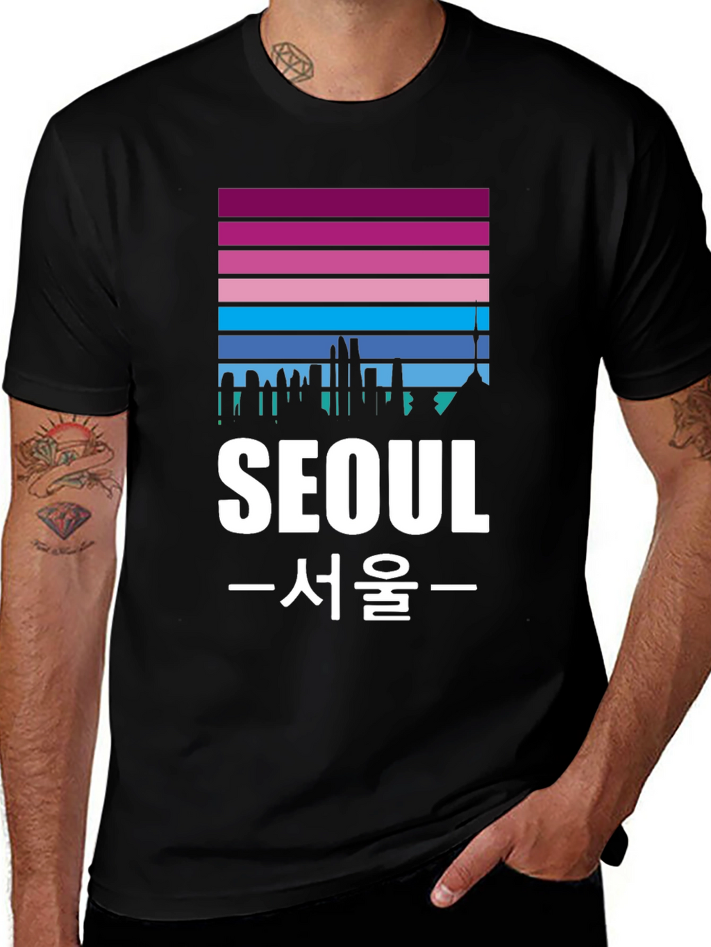 Seoul Skyline Graphic Tee - Korean Pride