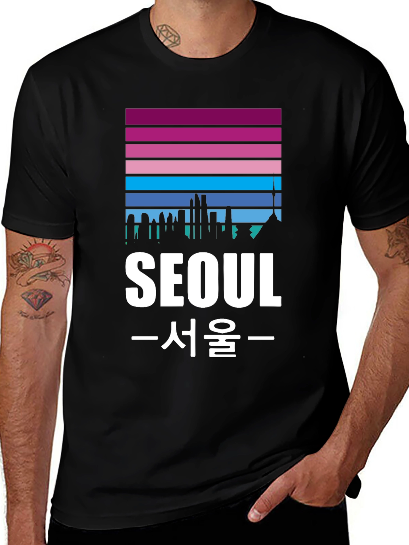 Seoul Skyline Graphic Tee - Korean Pride