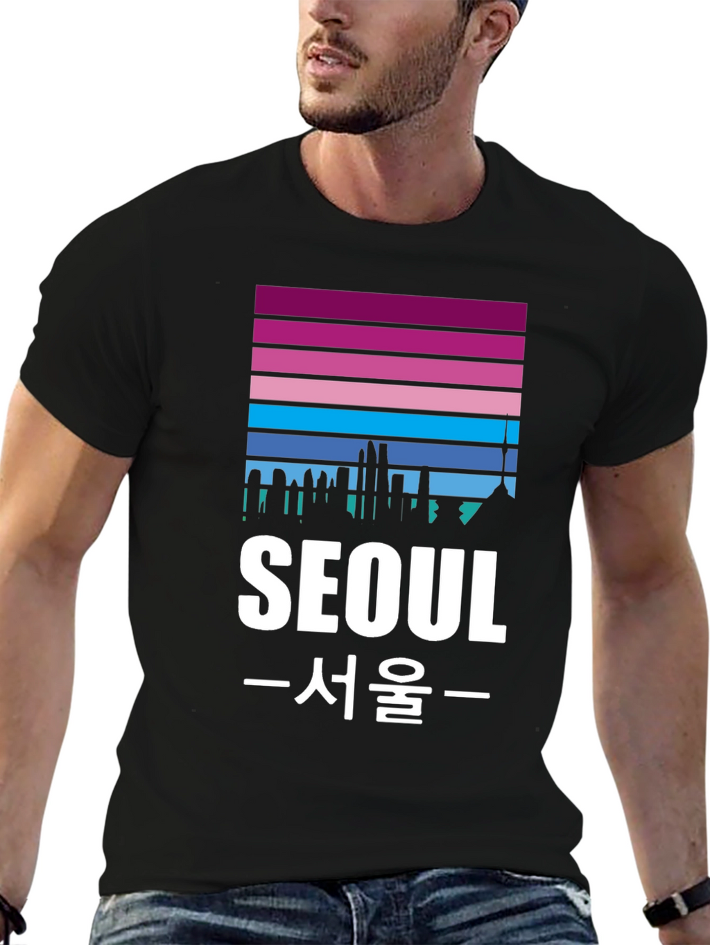 Seoul Skyline Graphic Tee - Korean Pride