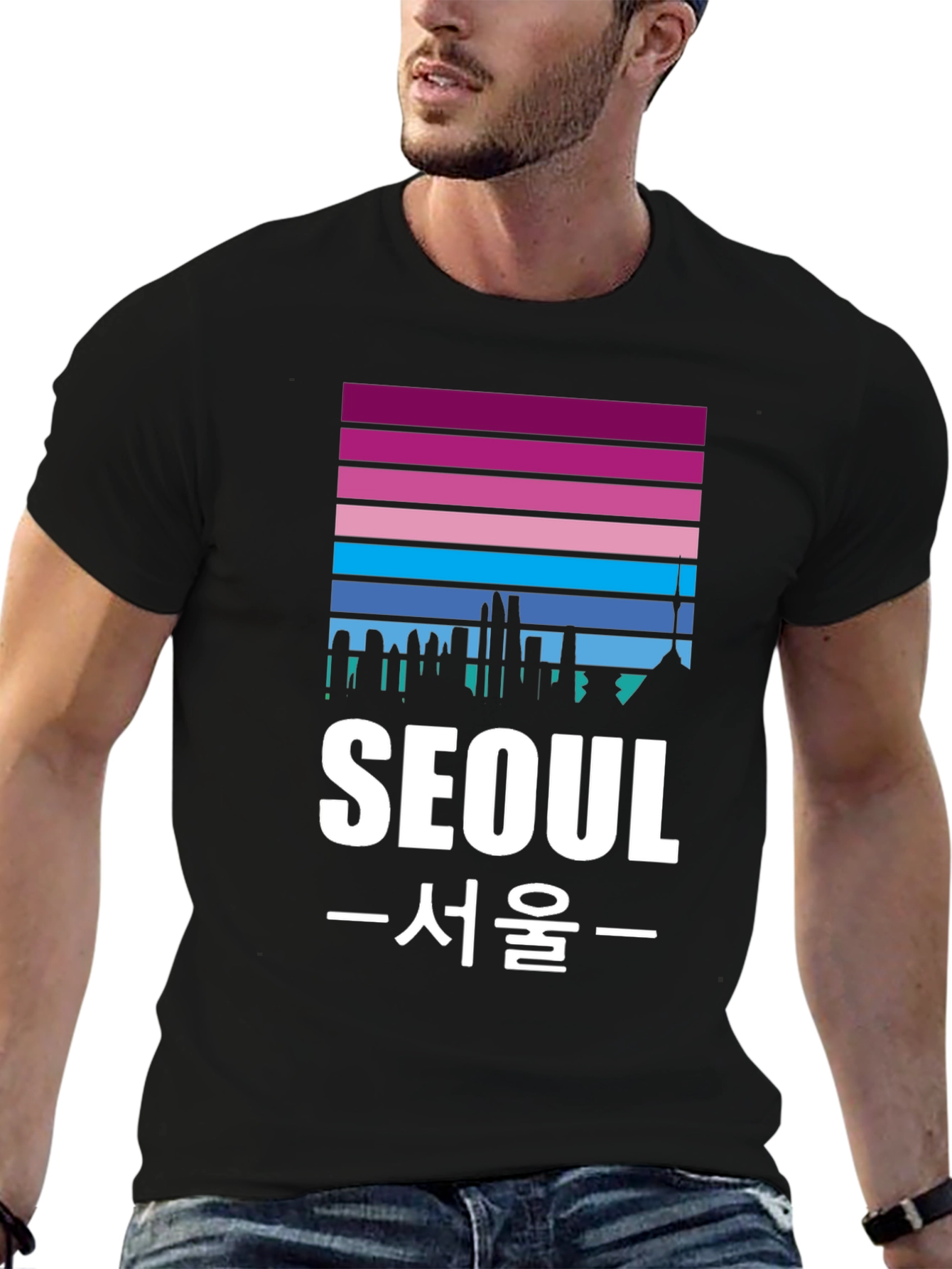Seoul Skyline Graphic Tee - Korean Pride